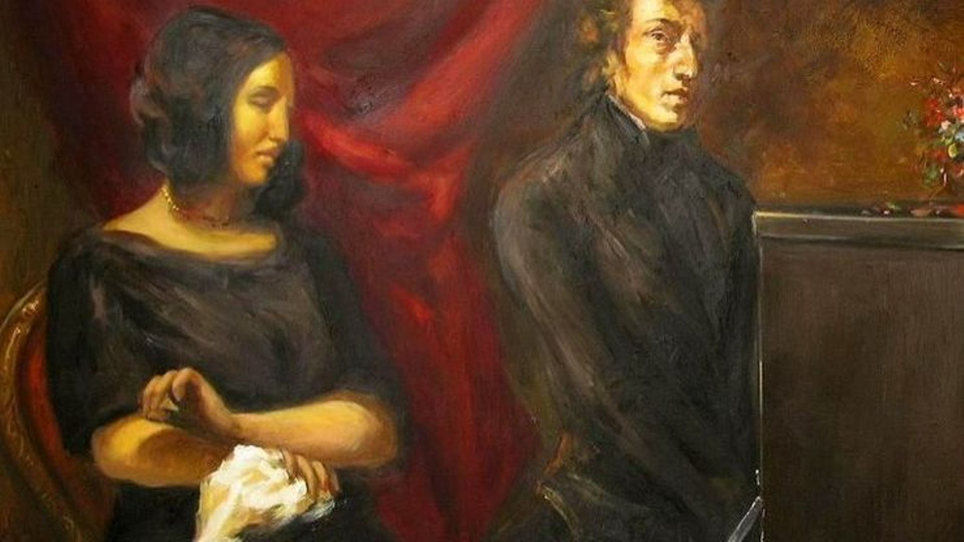 George Sand et Frédéric Chopin, Eugène Delacroix