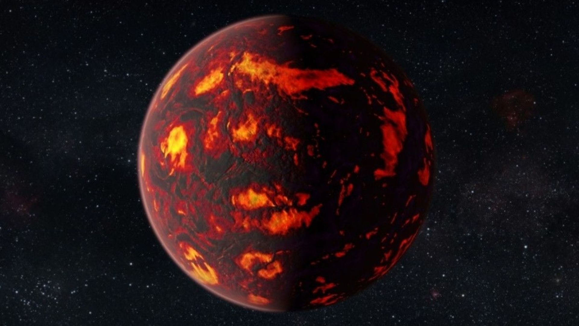 Illustration artistique fournie le 12 février 2016 par l'Agence Spatiale Européenne de l'exoplanète 55 Cancri.
