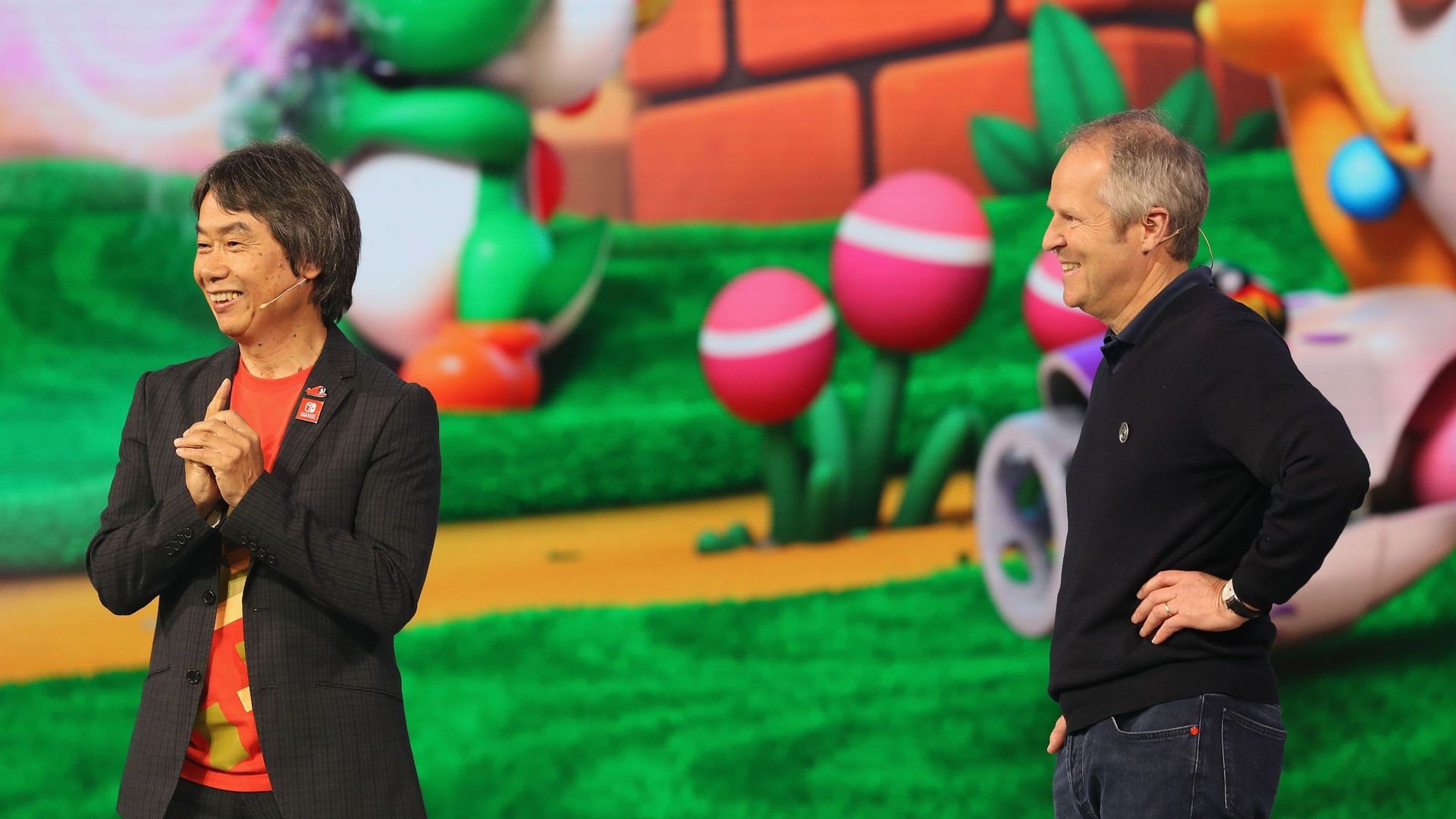 Shigeru Miyamoto et Yves Guillemot, déjà meilleurs potes (comprenez partenaires commerciaux) en 2017 à l’E3.