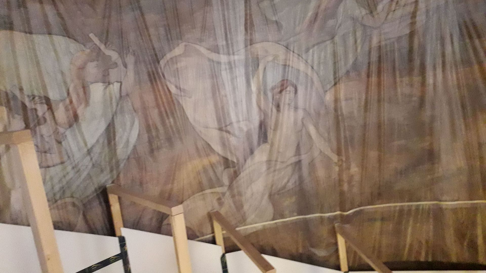 Maison Hannon, peinture murale en restauration