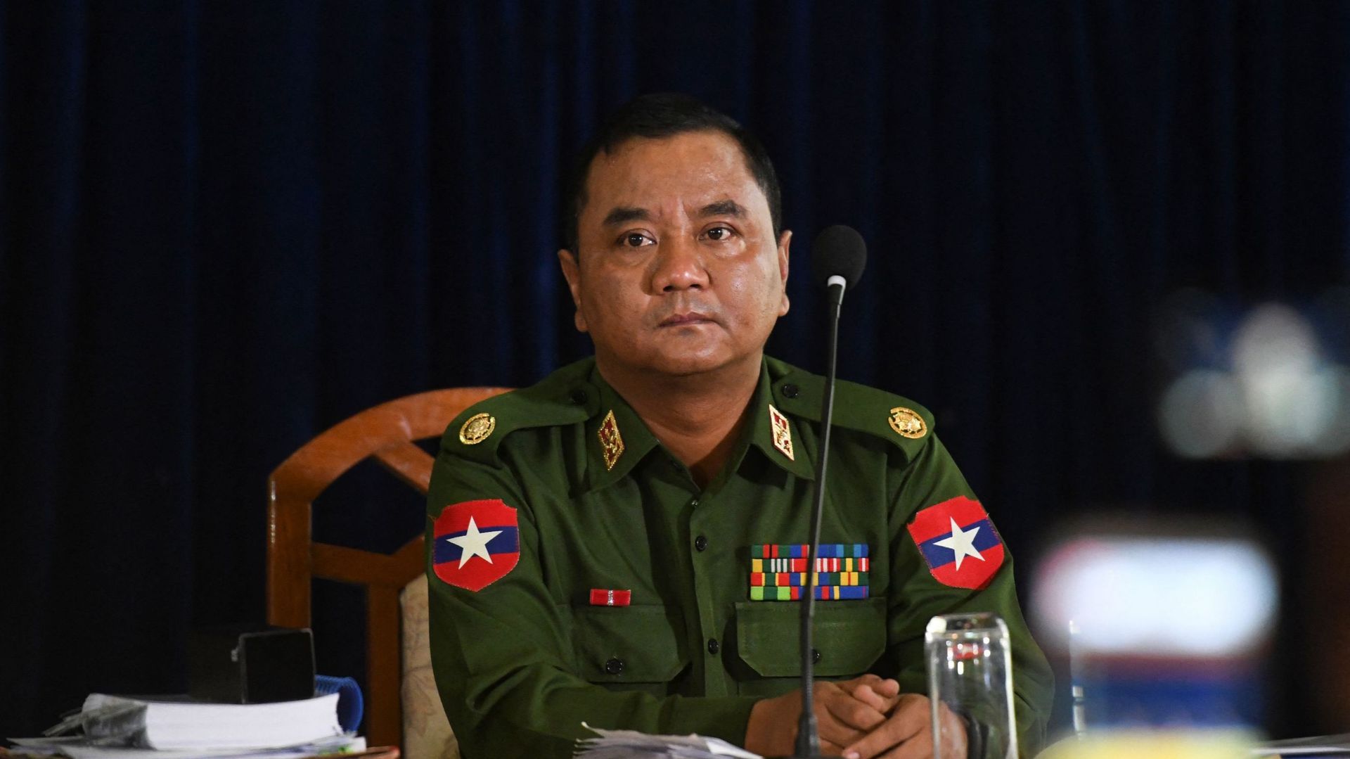 Image d’illustration : le général de brigade Zaw Min Tun du comité d’information militaire du Myanmar assiste à une conférence de presse au quartier général militaire de la division de Yangon, à Yangon, le 23 février 2019.