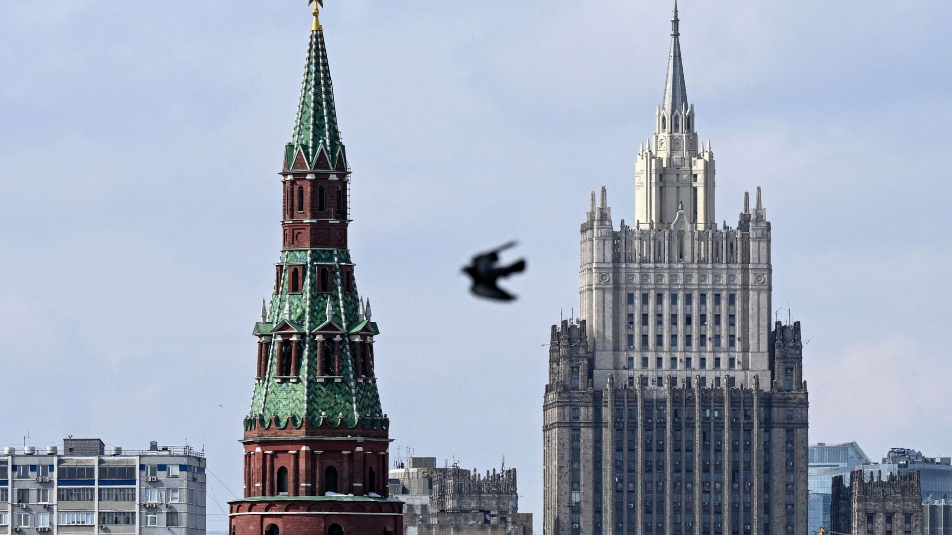 Tour du Kremlin et ministère russe des Affaires étrangères à Moscou, le 5 avril (illustration)
