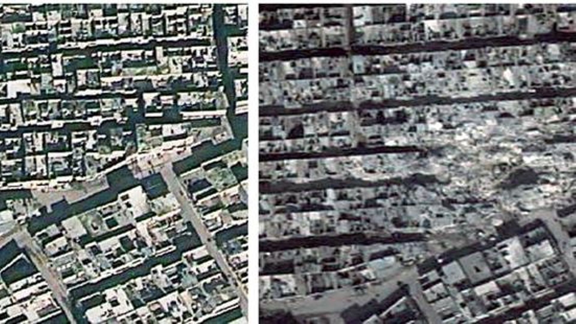 Des images satellites montrent la ville d'Alep dévastée, avant et après, en Syrie