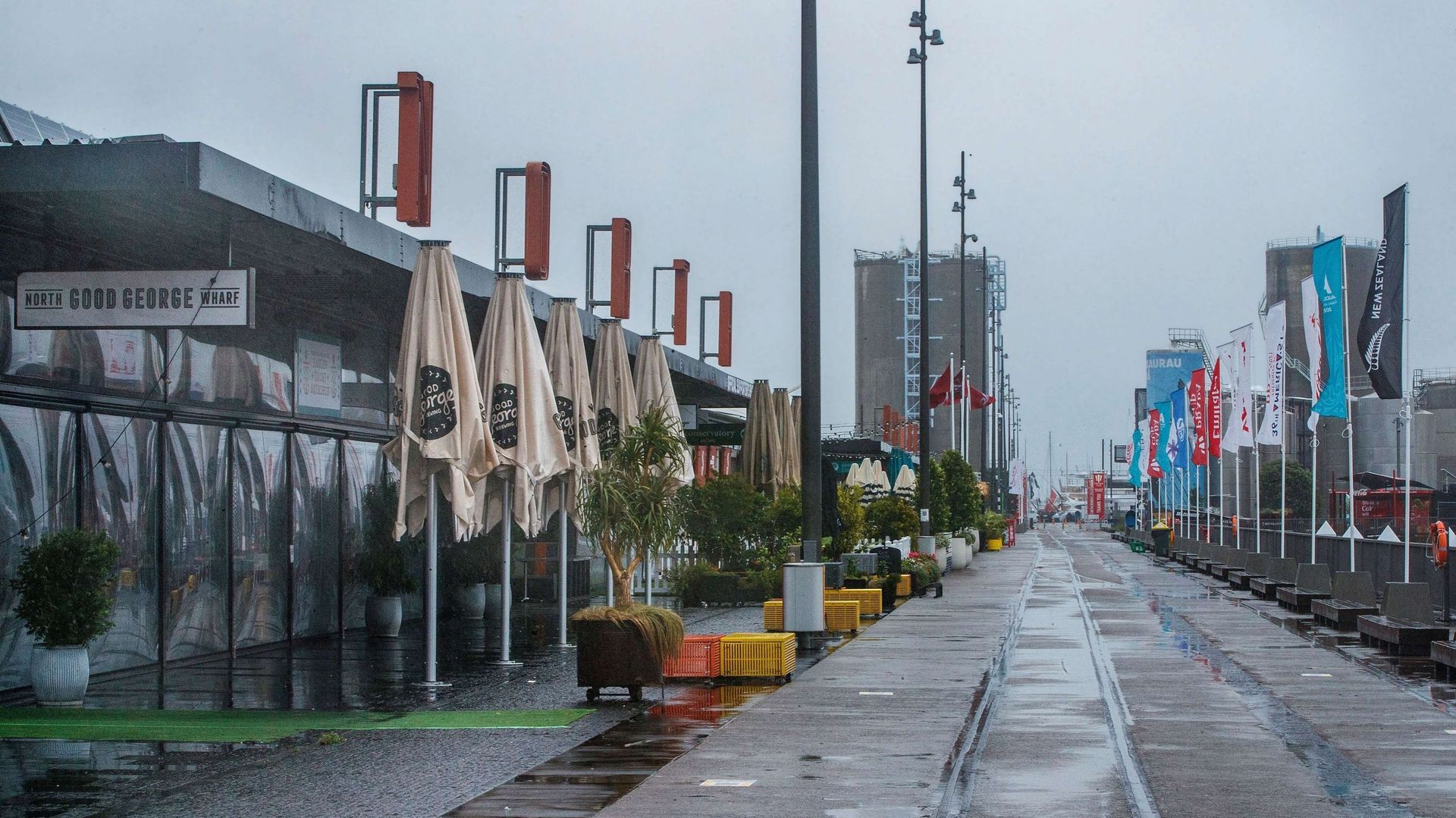 Le quartier des restaurants d’Auckland est désert en février 2021