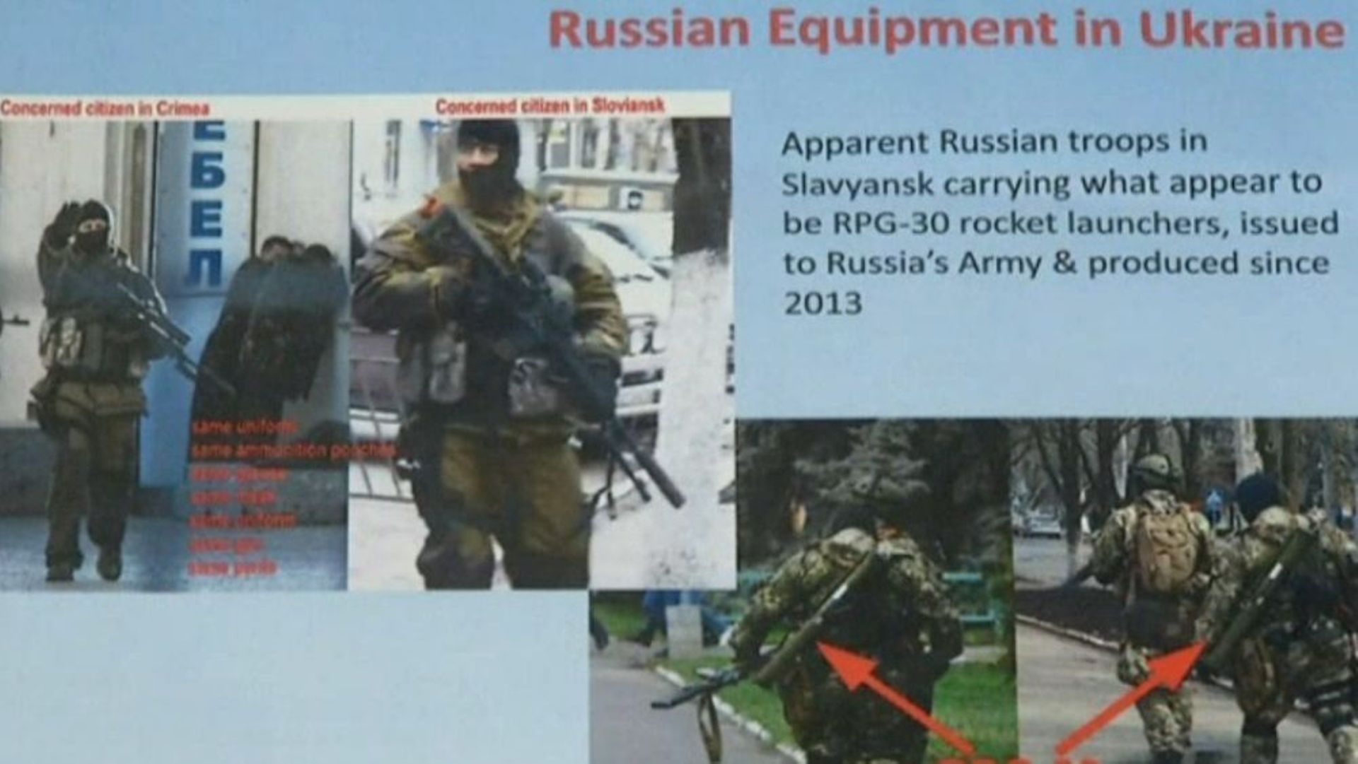 Washington dévoile des photos liant Moscou aux séparatistes armés en Ukraine