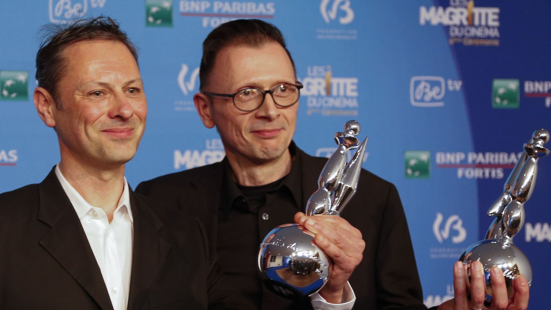 Stéphane Aubier et Vincent Patar lors de la soirée de remise des Magritte du cinéma le 1er février 2014