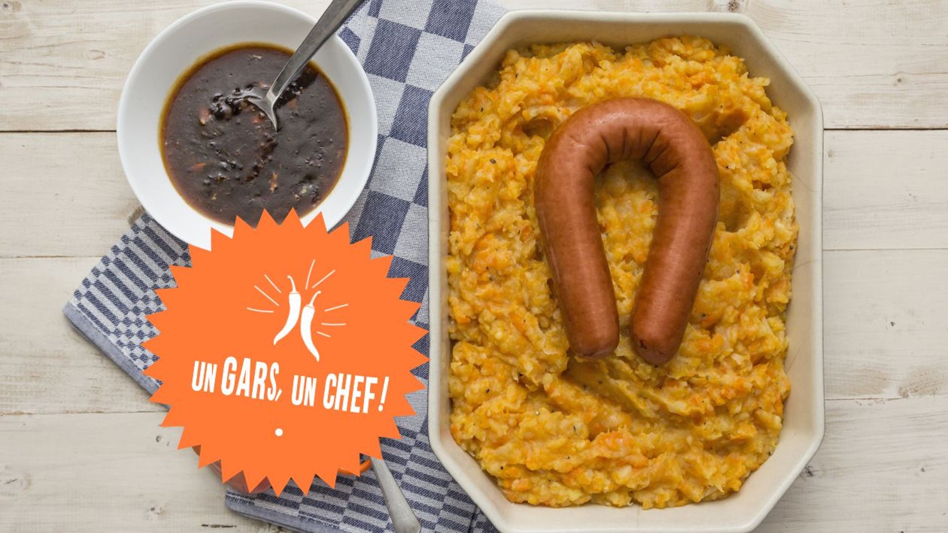 Recette : le stoemp aux carottes, saucisses et oeufs d'Un Gars, un Chef!