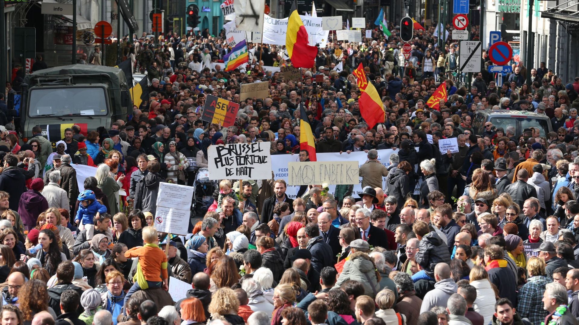 Marche contre la peur à Bruxelles: 7000 personnes selon la police