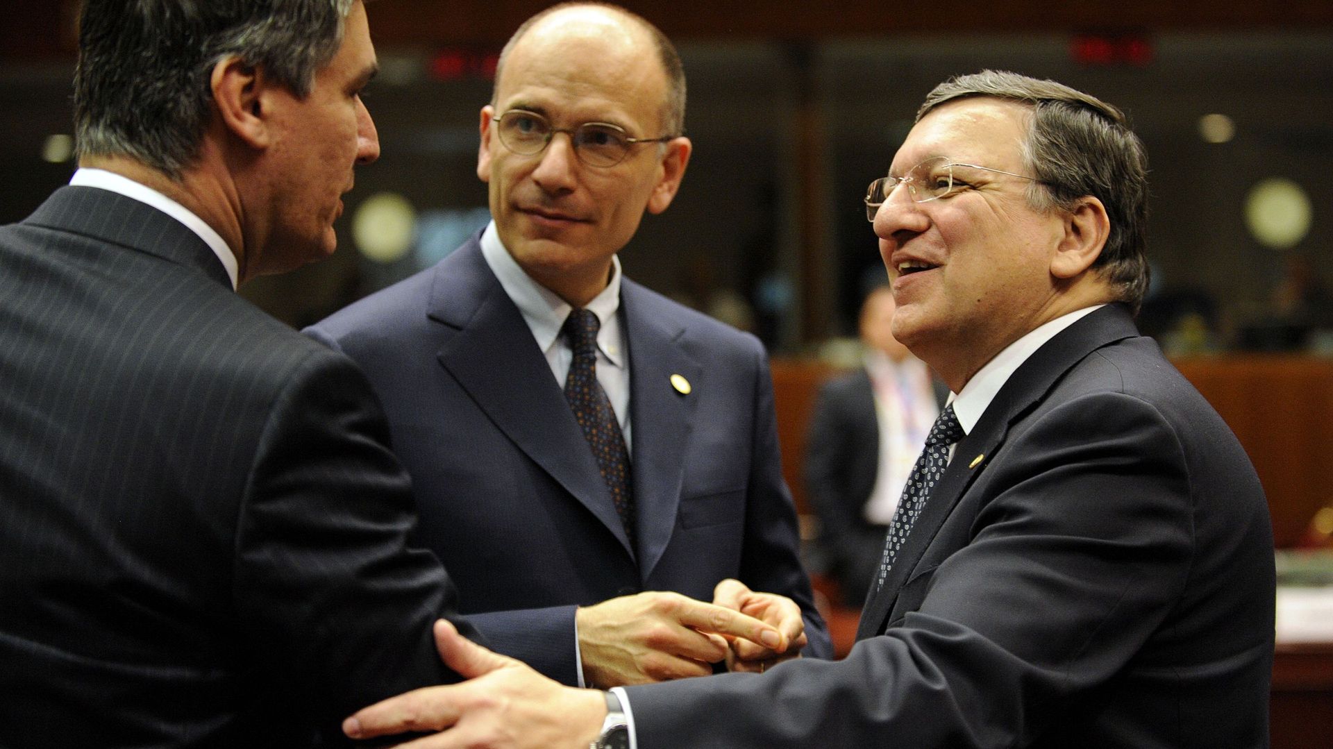 Le Premier ministre croate, Zoran Milanovic, le Premier ministre italien, Enrico Letta et le président de la Commission Européenne, Jose Manuel Barroso