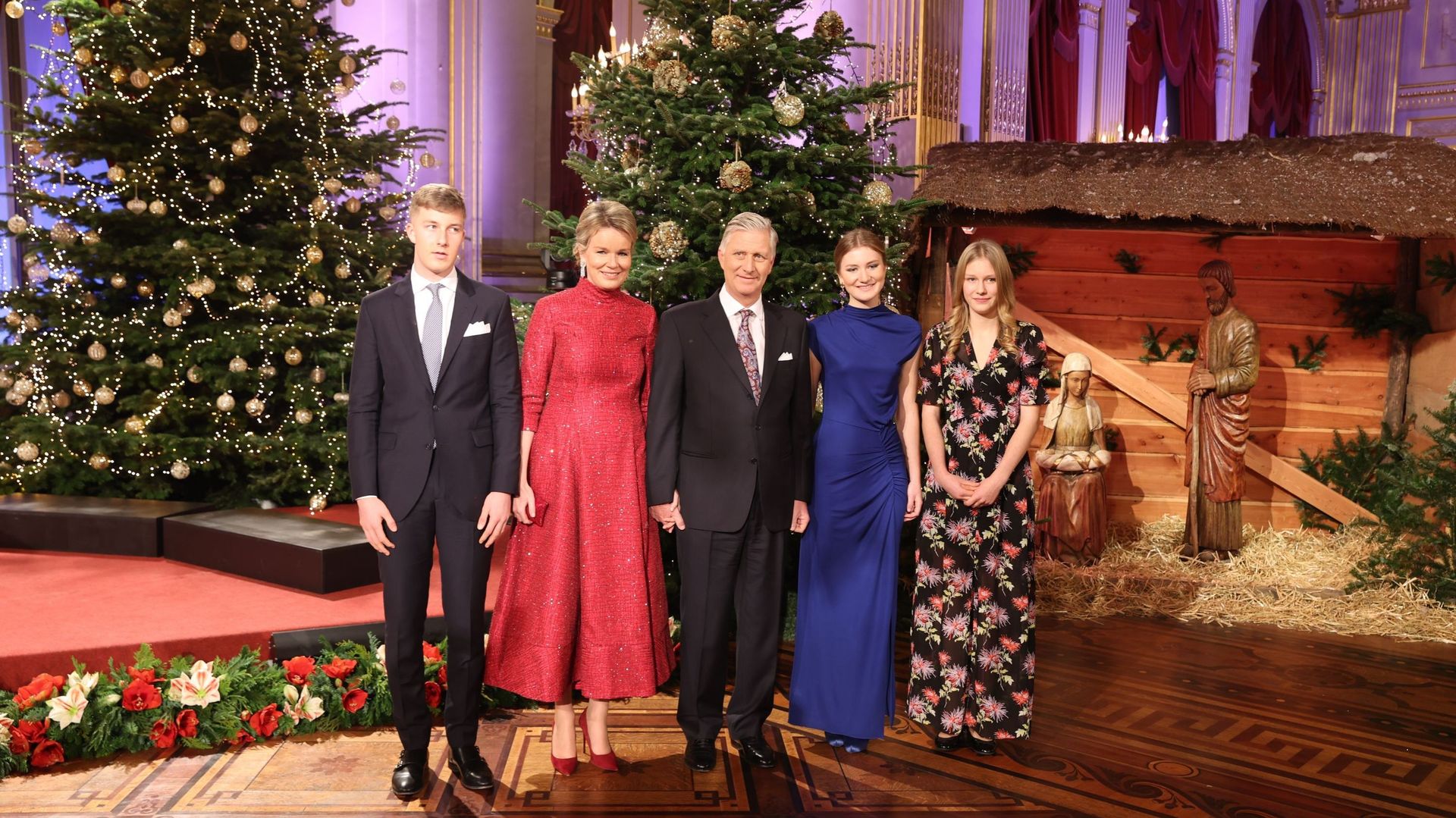 La famille royale photographiée lors du traditionnel concert de Noël au Palais royal à Bruxelles.