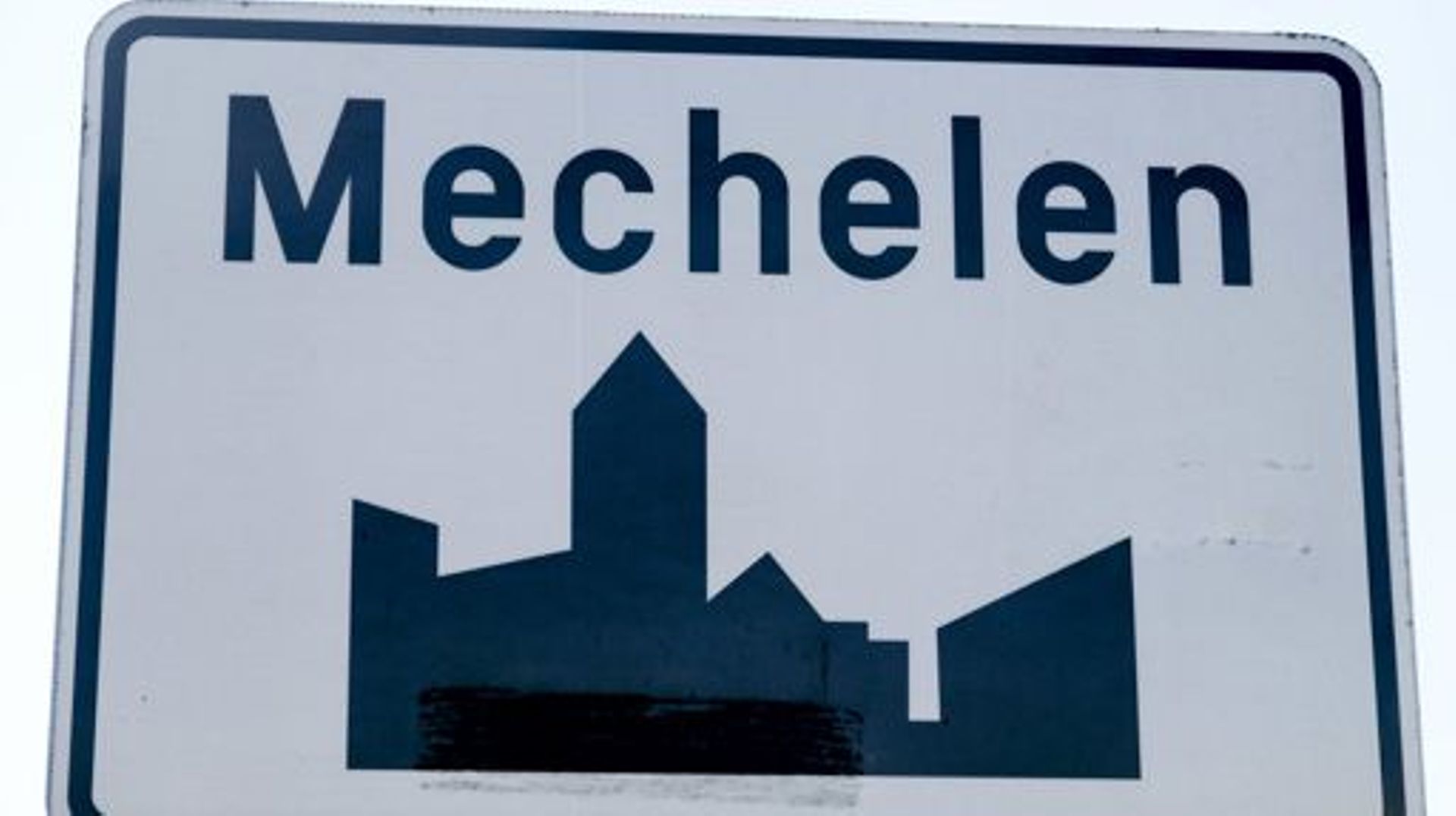 Illustration shows the name of the Mechelen municipality on a road sign, Friday 14 September 2018. BELGA PHOTO DIRK WAEM