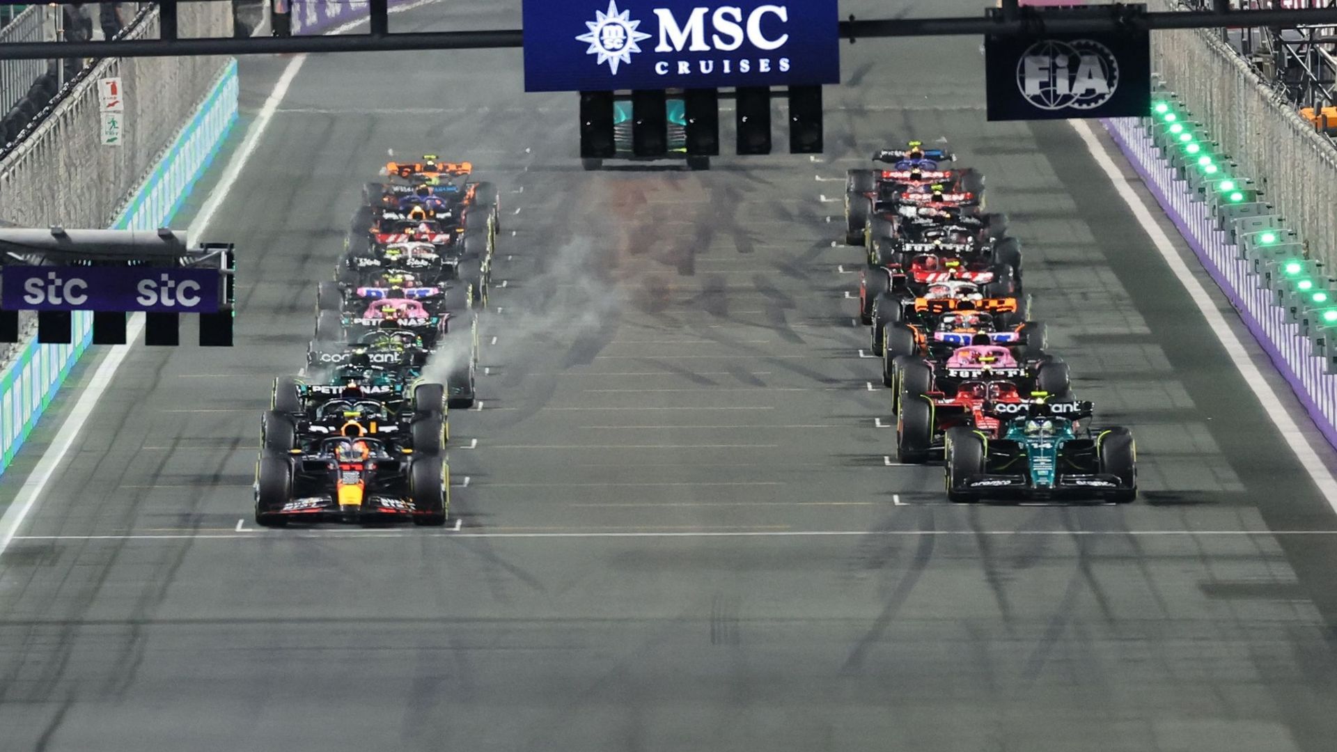 La grille de départ du Grand Prix d'Arabie saoudite