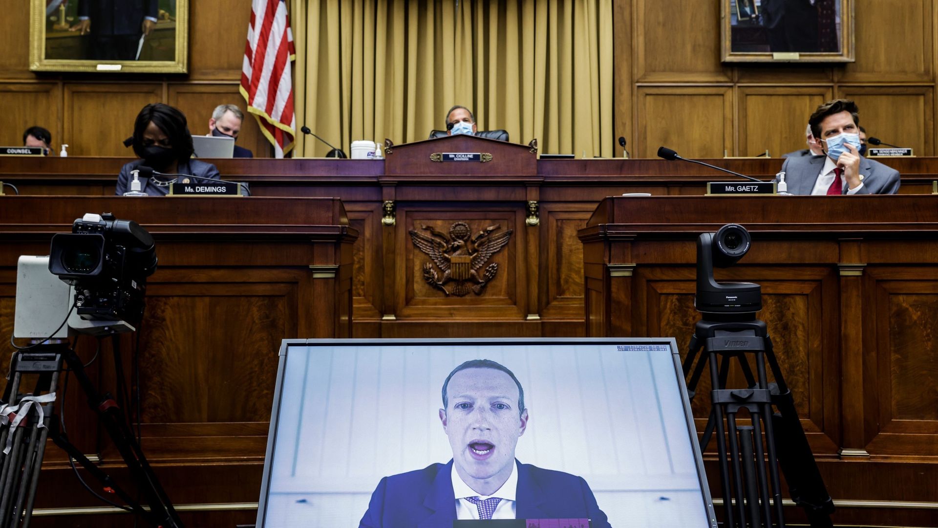 Mark Zuckerberg devant le Congrès américain.