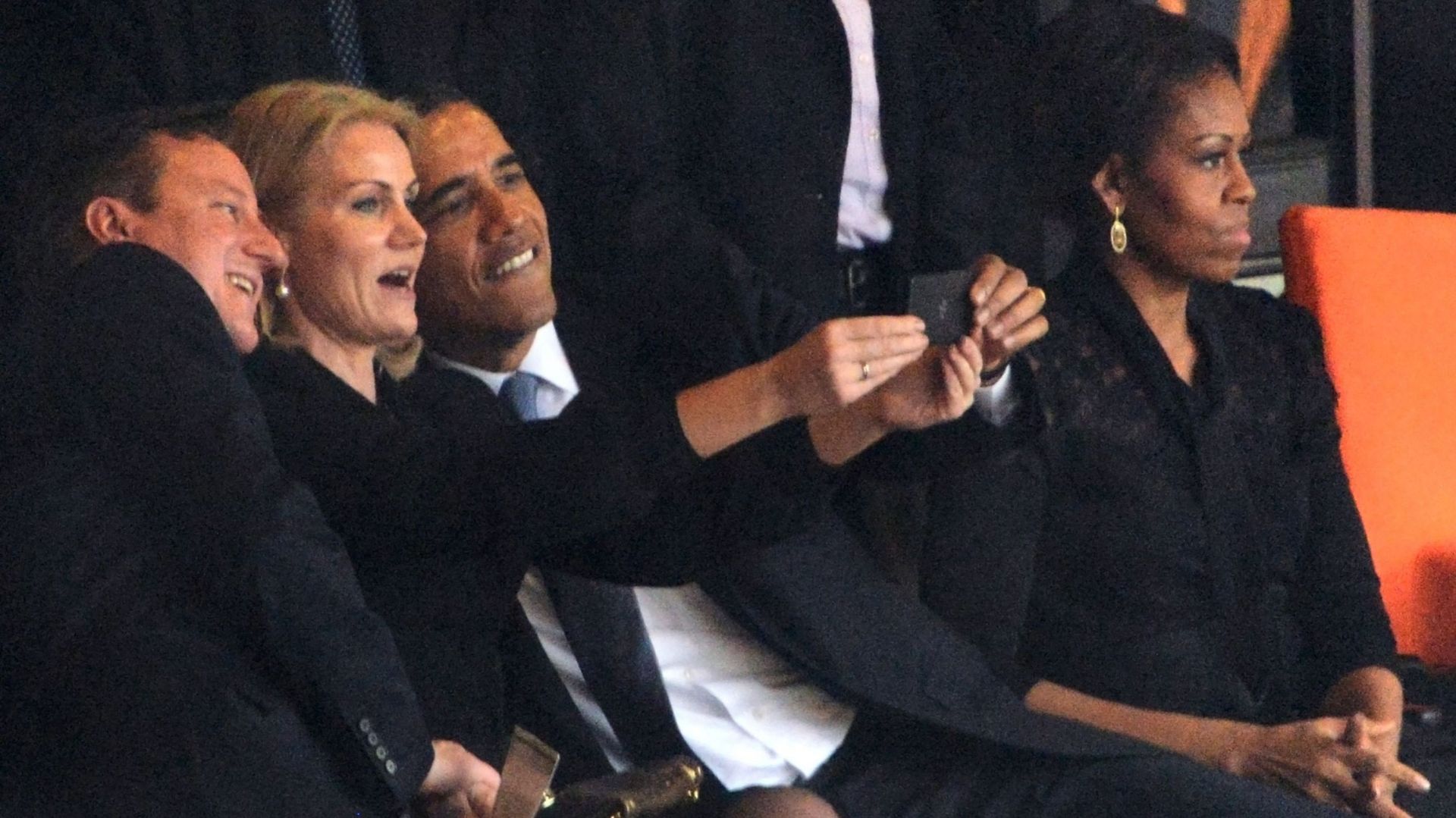 Le "selfie" de Barack Obama, Helle Thorning-Schmidt et David Cameron