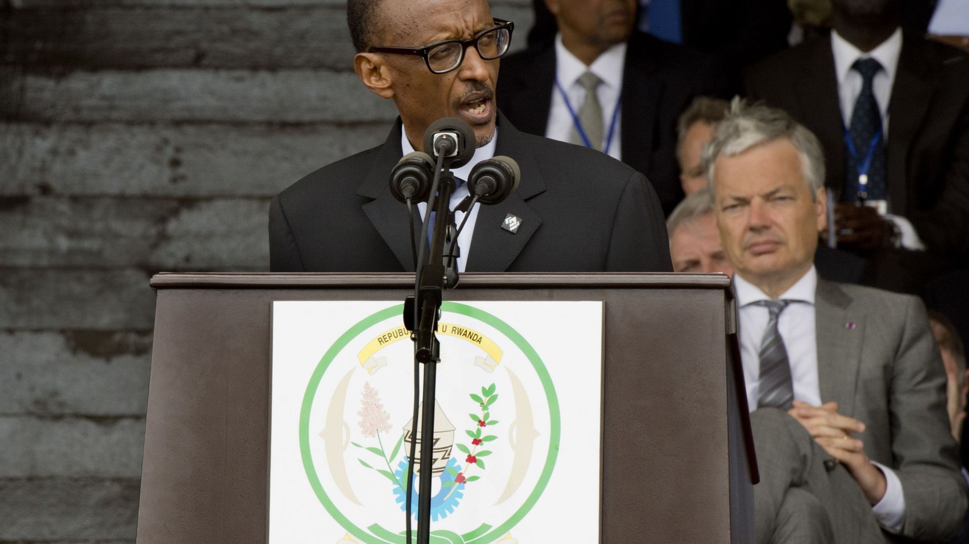 Paul Kagame et Didier Reynders à Kigali le 7 mars 2014