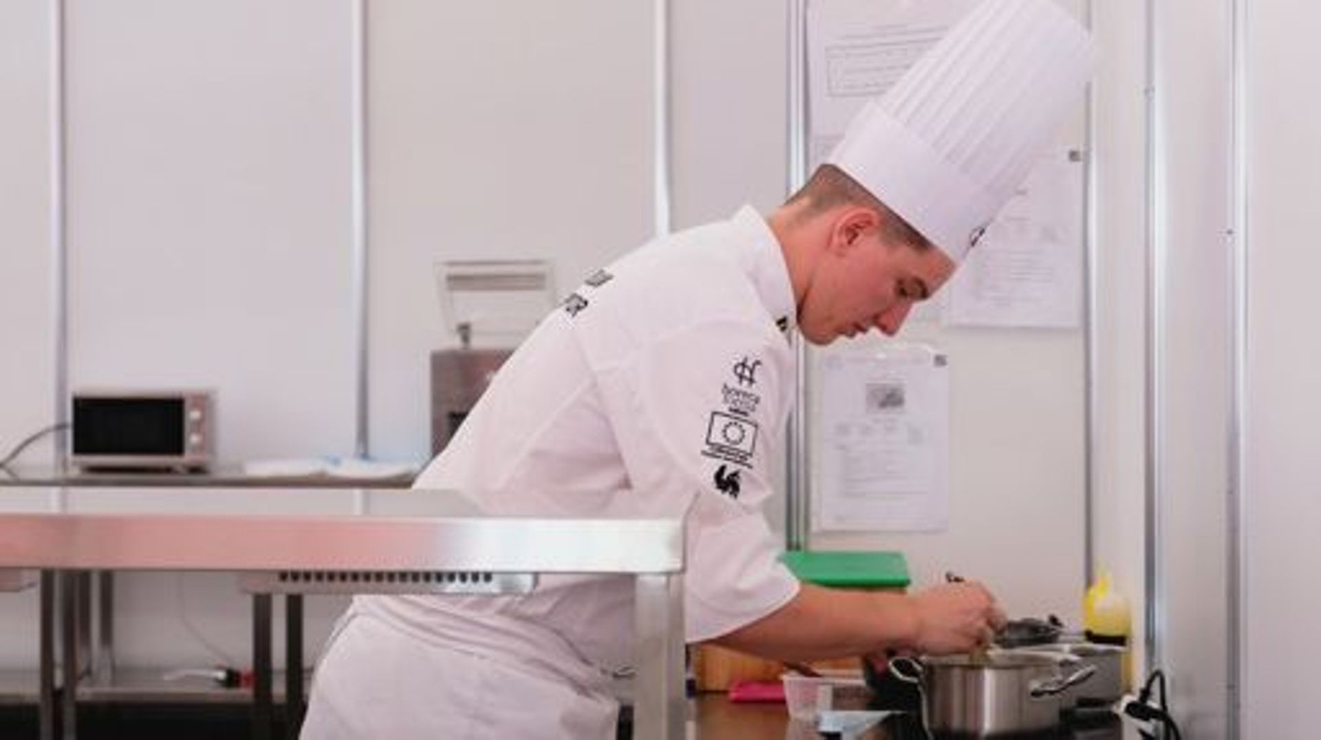 Bastien Massin, cooking, pictured during the Euroskills 2023 competition in Gdansk, Poland, Friday 08 September 2023. EuroSkills is a vocational skills competition which is staged as a European championship every two years. Around 400 active participants