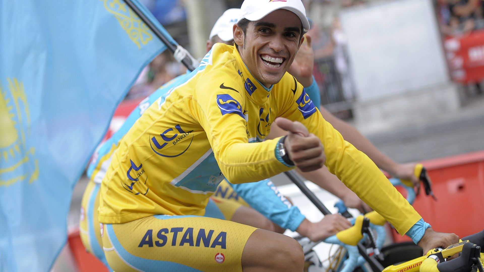 Alberto Contador, vainqueur sortant de la Grande Boucle