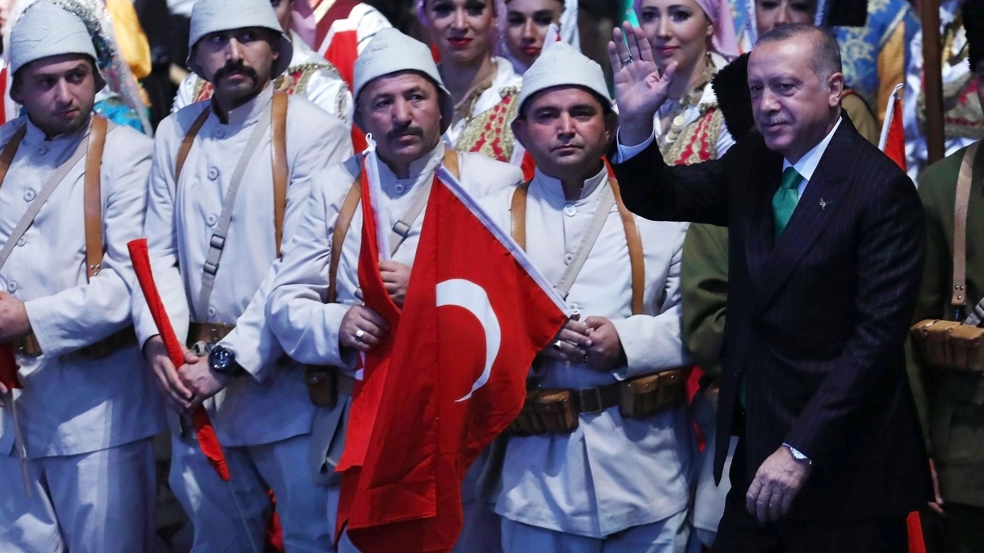 Le Président turc Recep Tayyip Erdogan en plein meeting le 19 septembre dernier à Ankara. 