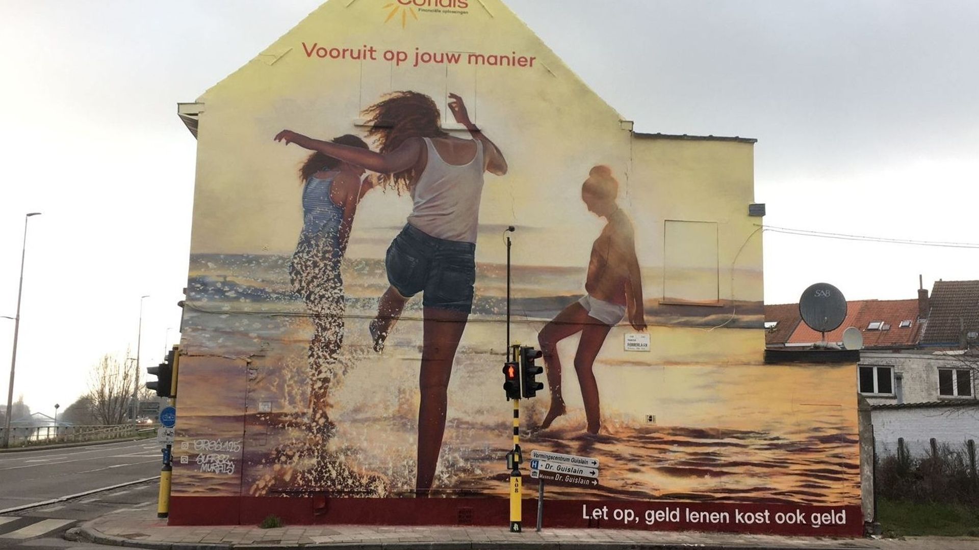 A Gand, autre exemple de campagne publicitaire sur un pignon peint