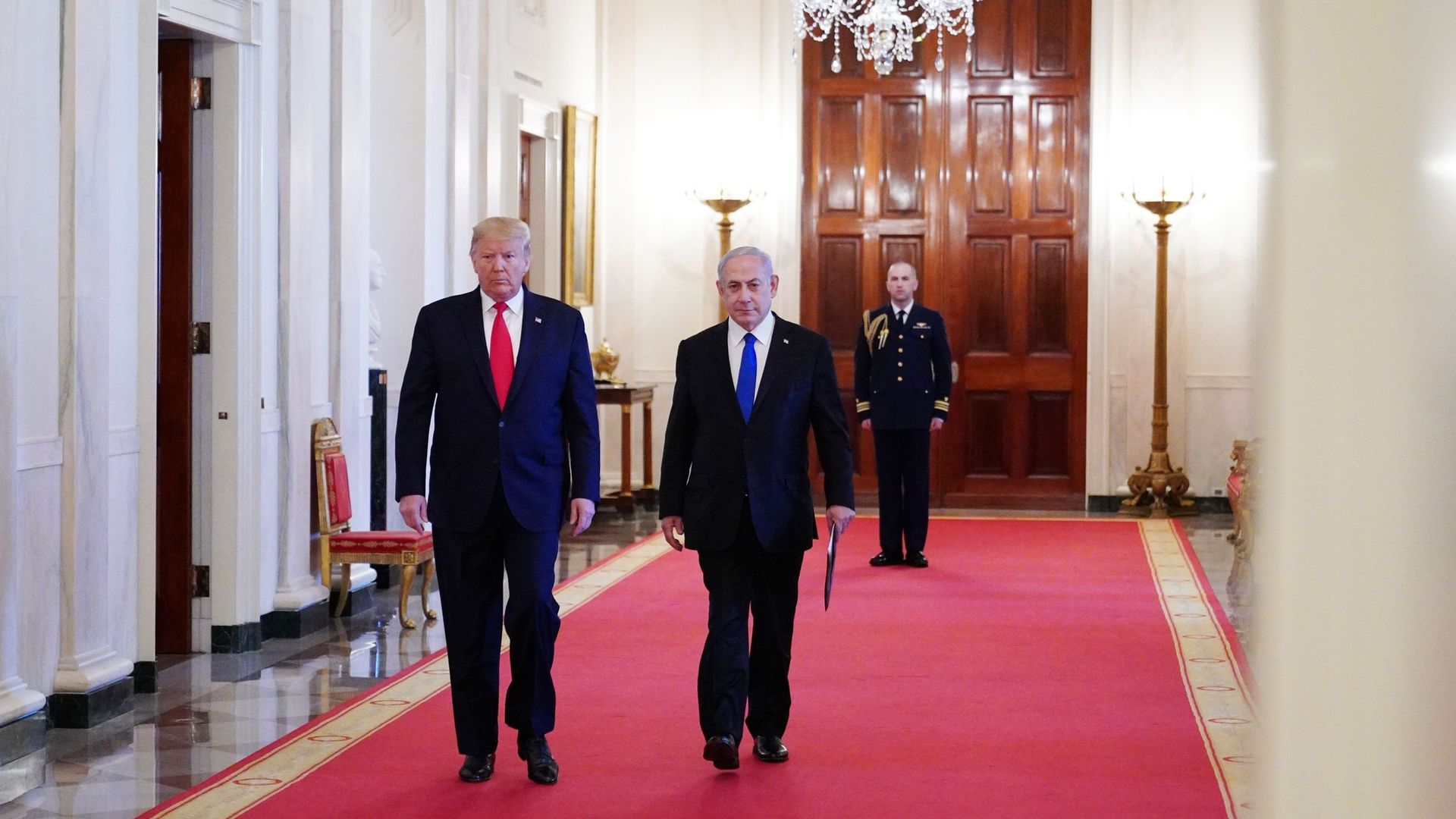 Donald Trump et Benyamin Netanyahou avant la présentation du plan pour une paix au Proche Orient