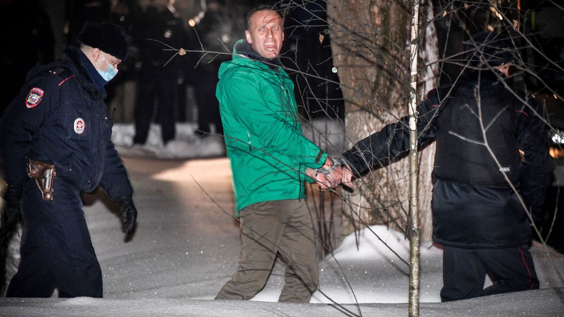 L'opposant russe Alexei Navalny, arrêté par les autorités à son arrivée dimanche à Moscou.