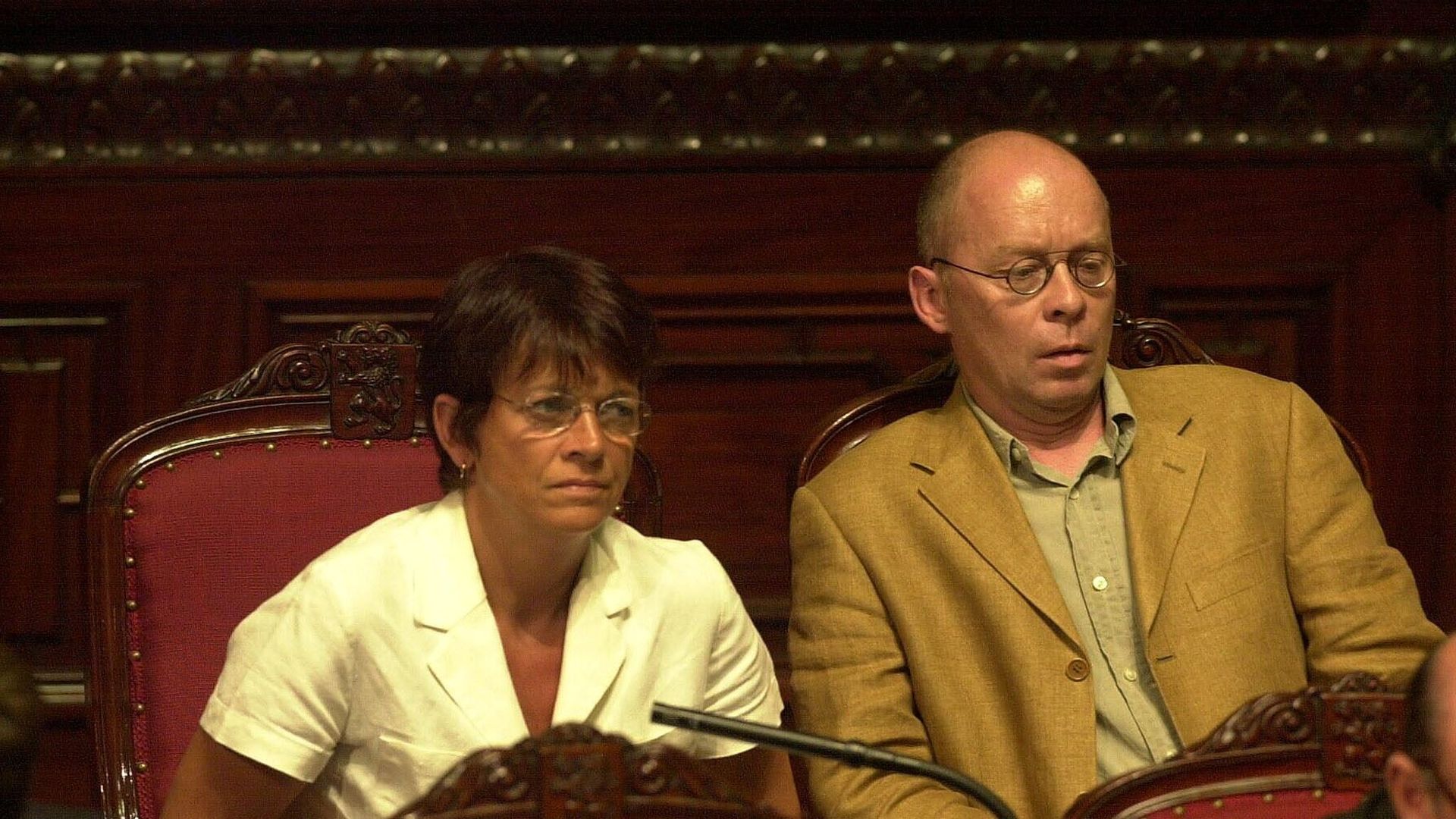 Isabelle Durant et Michel Guilbert, sénateurs Ecolo en juillet 2003