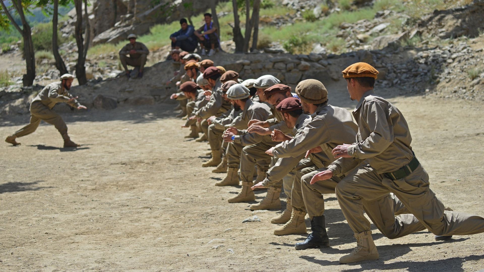 Les forces armées du FNR s’entraînent dans la province du Panchir, le 21 août dernier.