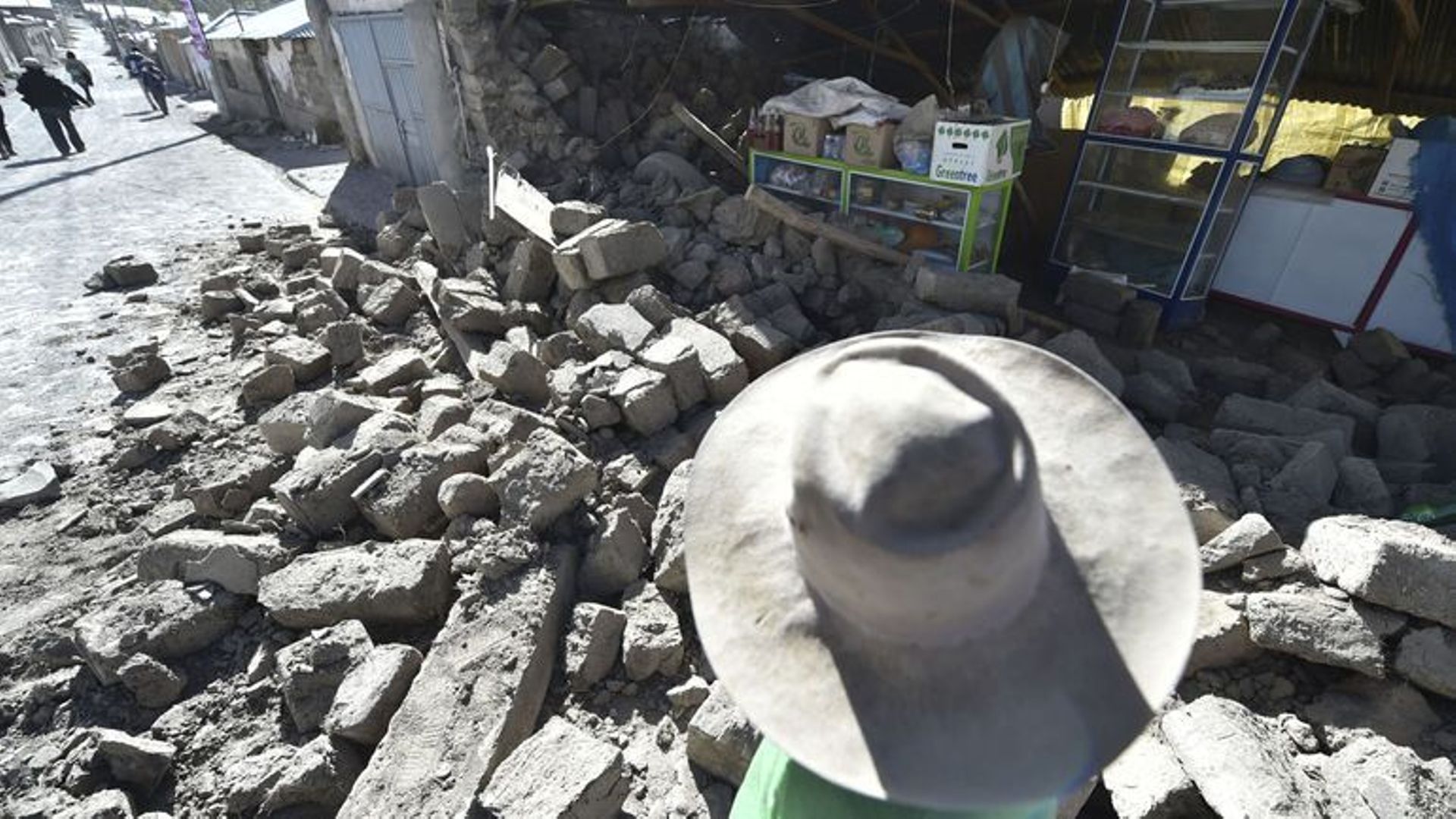Dégâts lors d'un tremblement de terre d'une magnitude de 5,3 sur l'échelle de Richter le 15 août 2016 dans la ville des Andes de Yanque.
