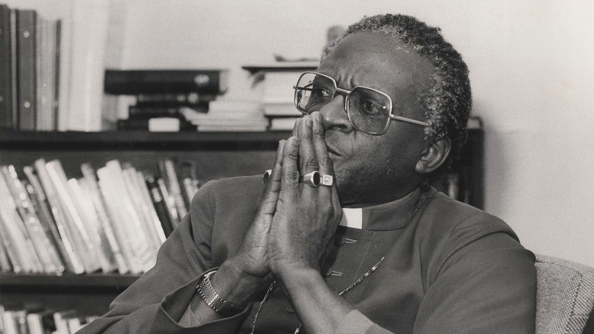 Desmond Tutu photographié le 23 mars 1985.