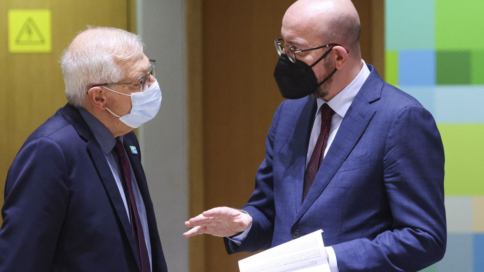 Josep Borell et Charles Michel à Bruxelles, le 17 février