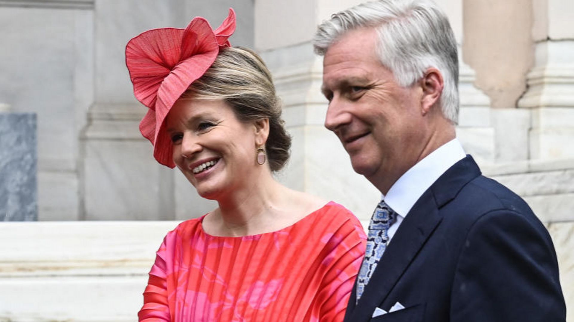 La reine Mathilde et le roi Philippe de Belgique à Athènes, le 2 mai 2022.