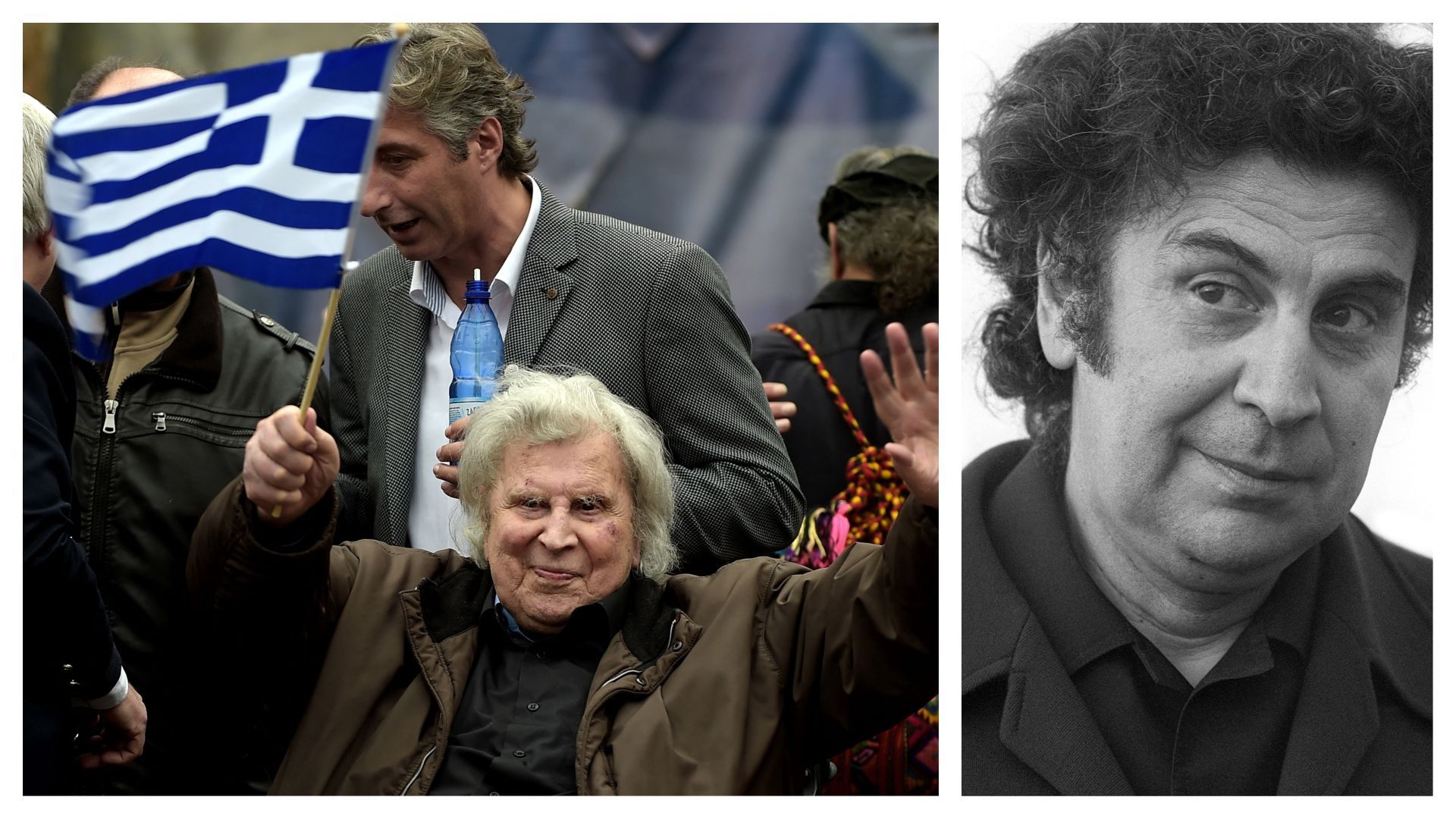 Mikis Theodorakis en 2018 et en 1977