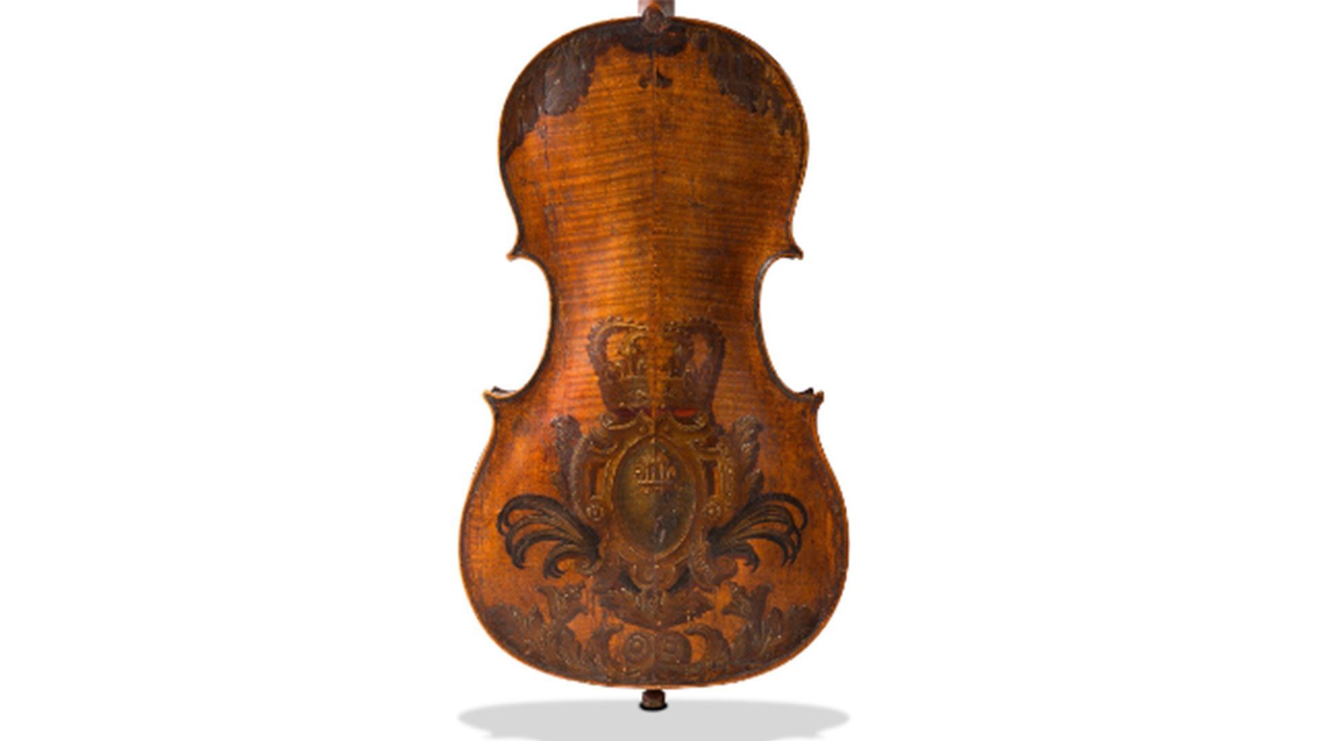 Basse de violon du début du XVIIIe siècle, vraisemblablement créée pour l'une des musiciens de la Musique du Roi, Louis XIV