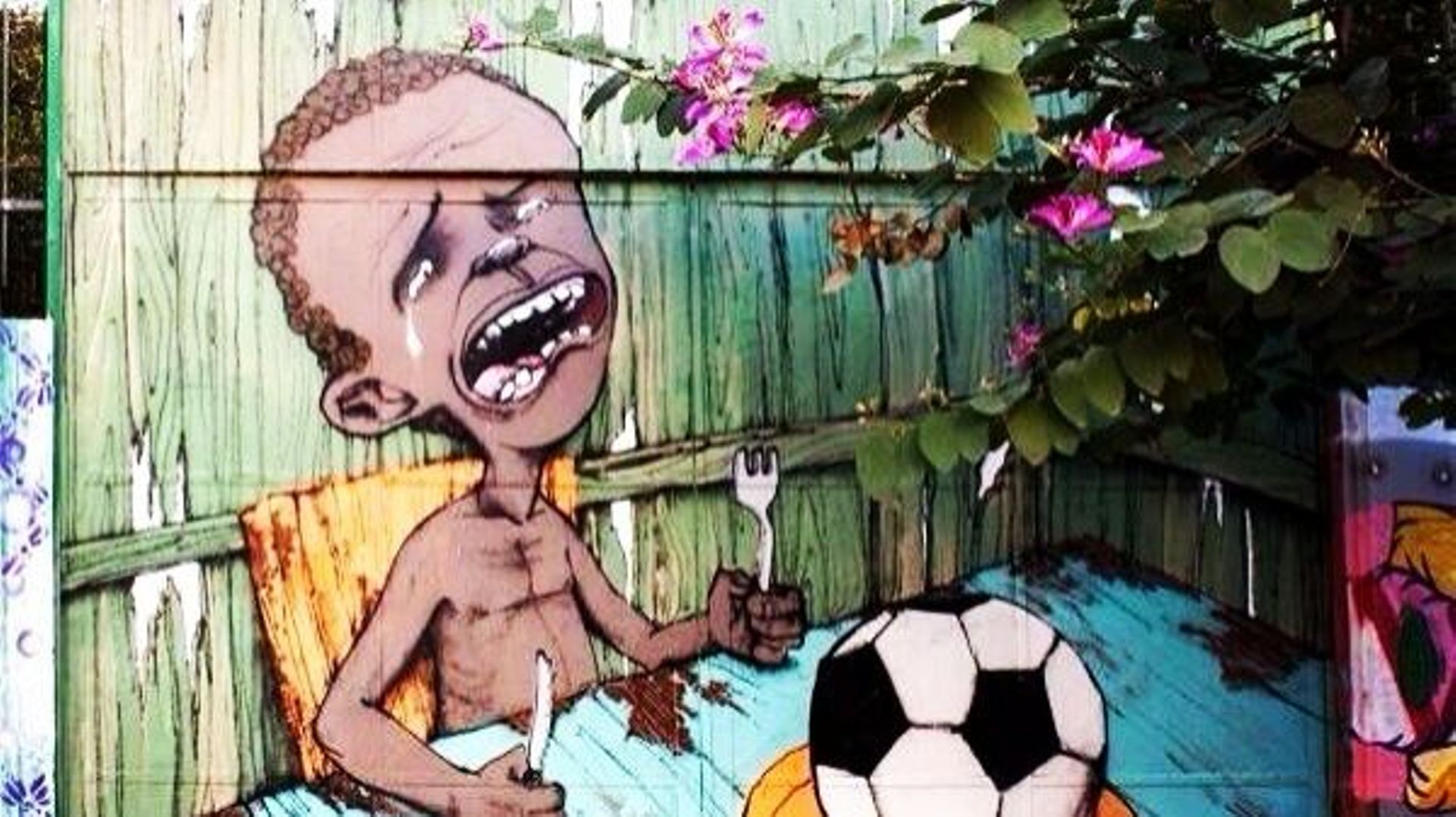 Mondial: une fresque murale devenue l'emblème des Brésiliens en colère 