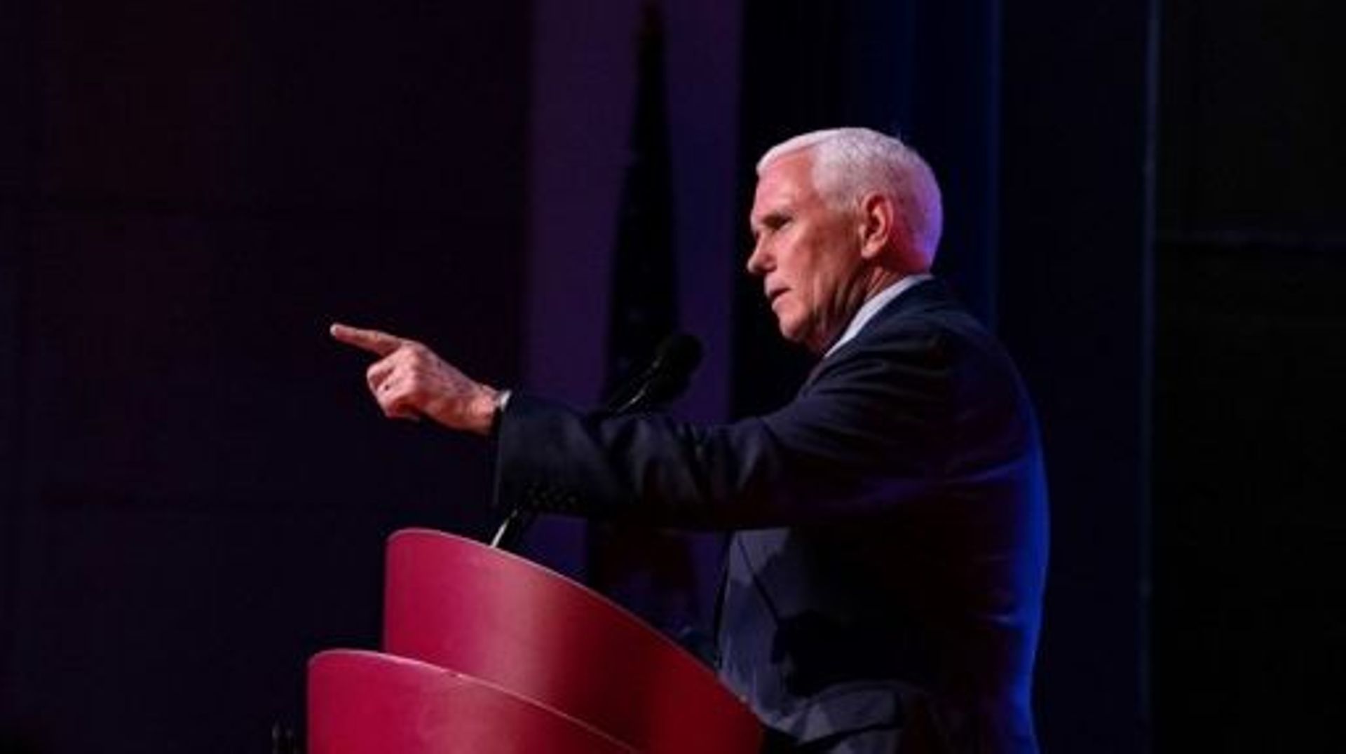 (FILES) In this file photo taken on April 26, 2023 former US Vice President Mike Pence speaks about "Saving America from the Woke Left," at the University of North Carolina Chapel Hill in Chapel Hill, North Carolina. Former US vice president Mike Pence te