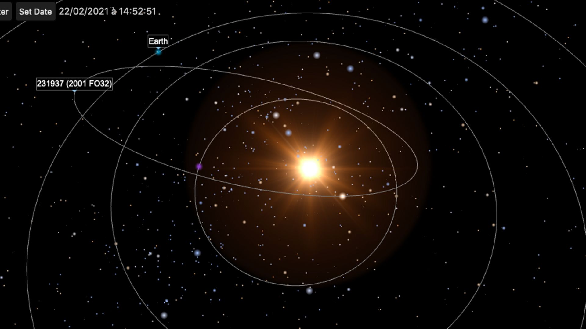 L'orbite attendue de 2001 FO32
