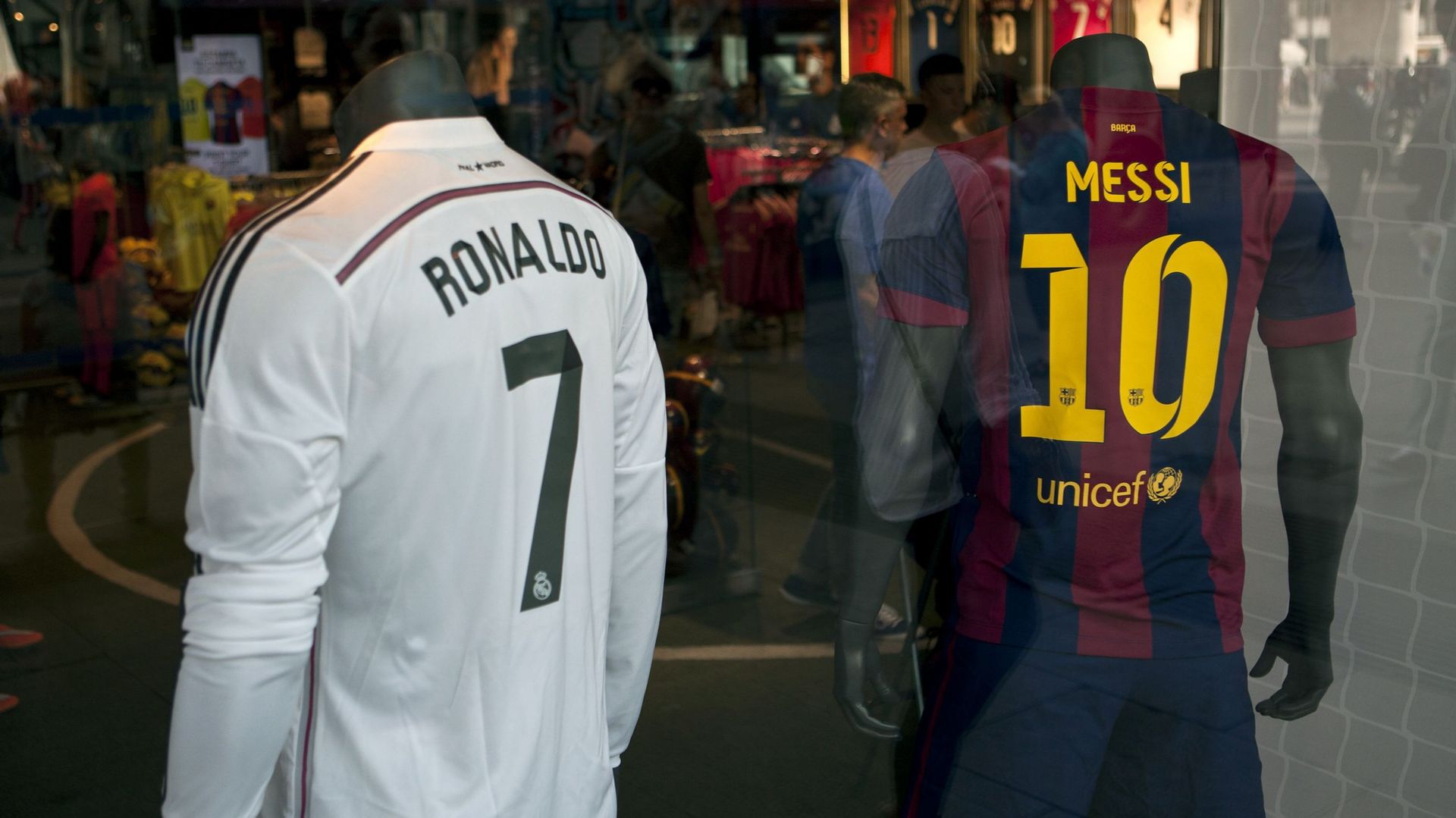 Les maillots de Cristiano Ronaldo et Lionel Messi