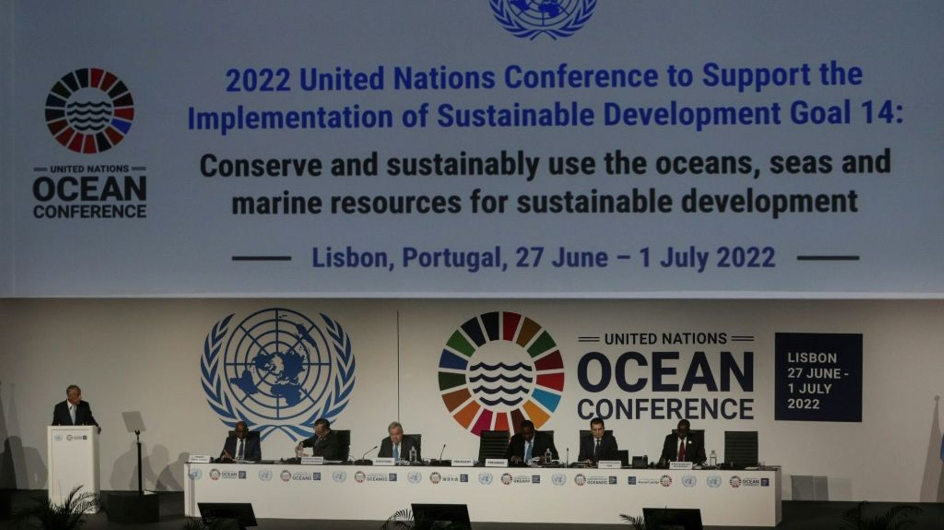 Ouverture de la conférence de l'ONU sur les océans, le 27 juin 2022 à Lisbonne, au Portugal