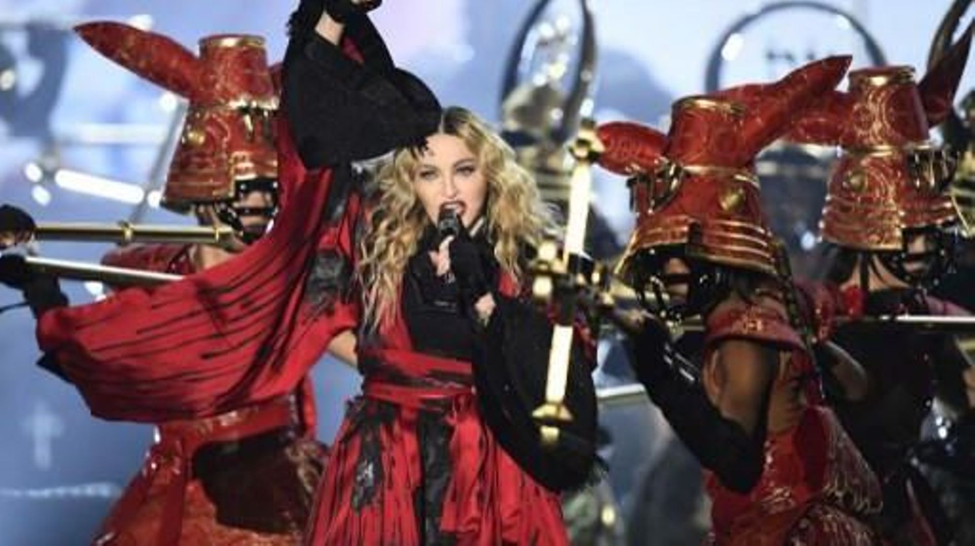 US singer Madonna performs on stage during her Rebel Heart tour in Berlin, on November 10, 2015. AFP PHOTO / TOBIAS SCHWARZ
