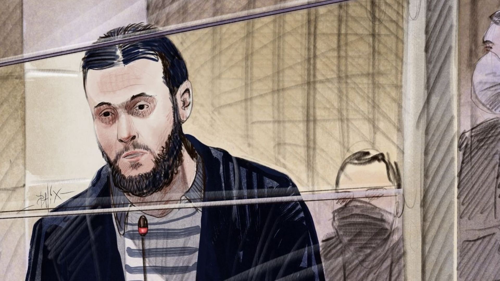 Salah Abdeslam, accusé au procès des attentats de Paris