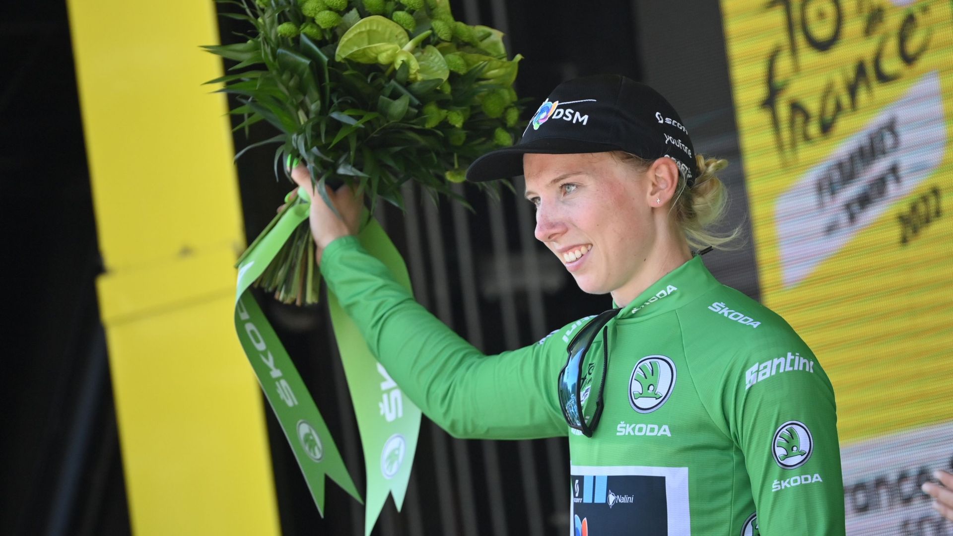 Lorena Wiebes, porteuse du maillot vert.