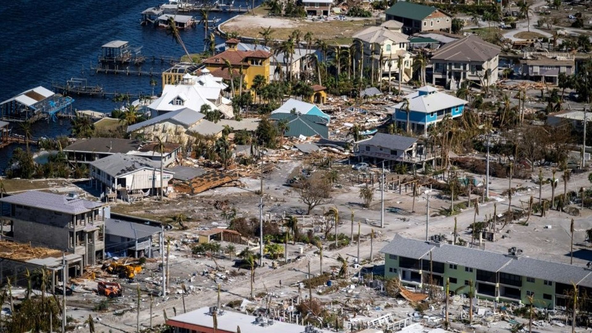 Des maisons détruites à Fort Myers Beach, en Floride, après le passage de l'ouragan Ian, le 30 septembre 2022.