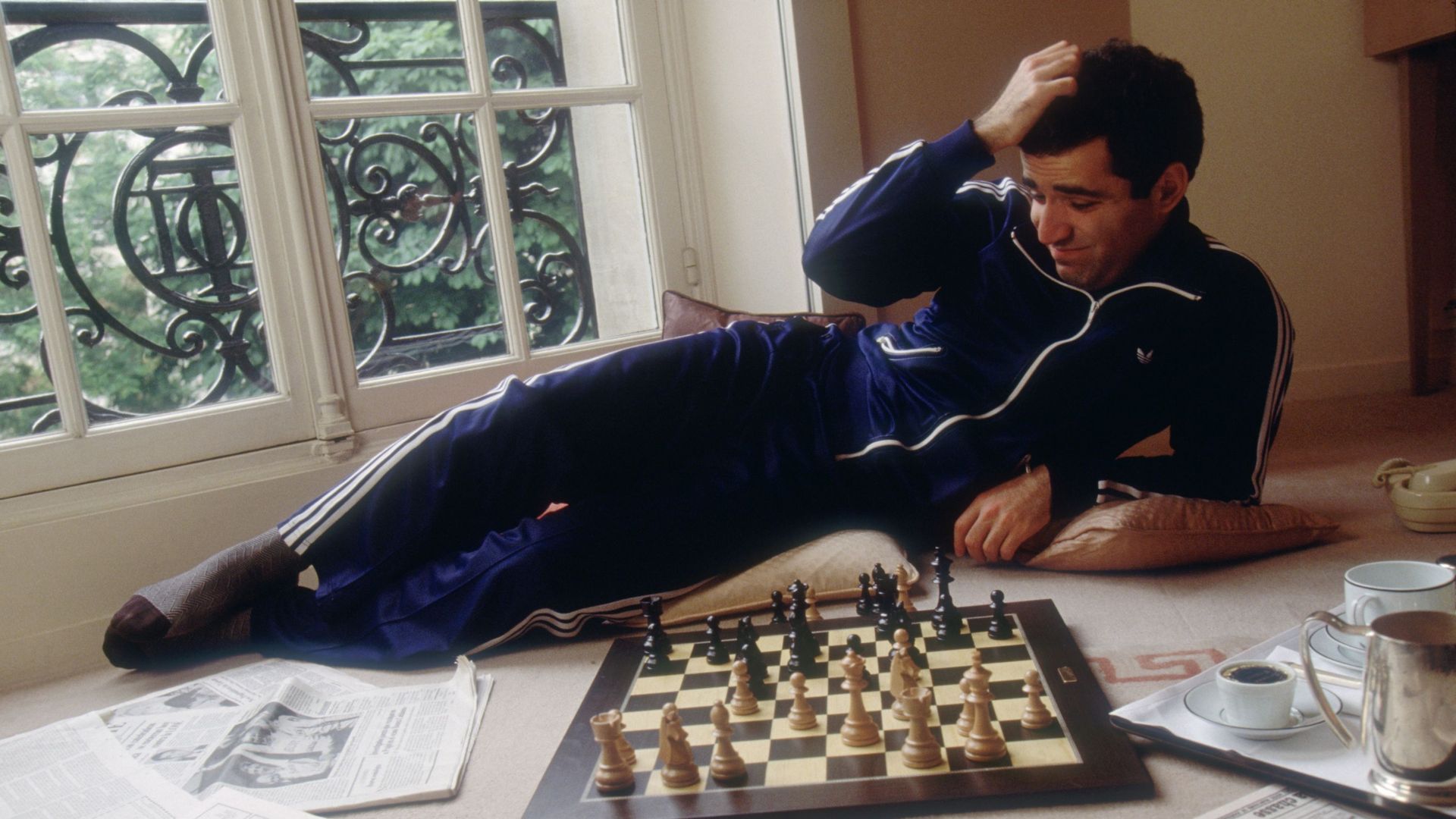 Kasparov, en mode "sans échec", en 1990.