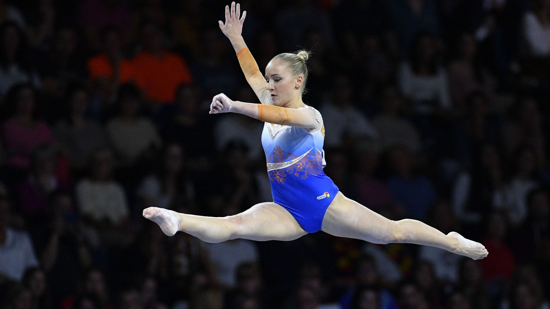 Une gymnaste néerlandaise en action lors des derniers championnats du monde