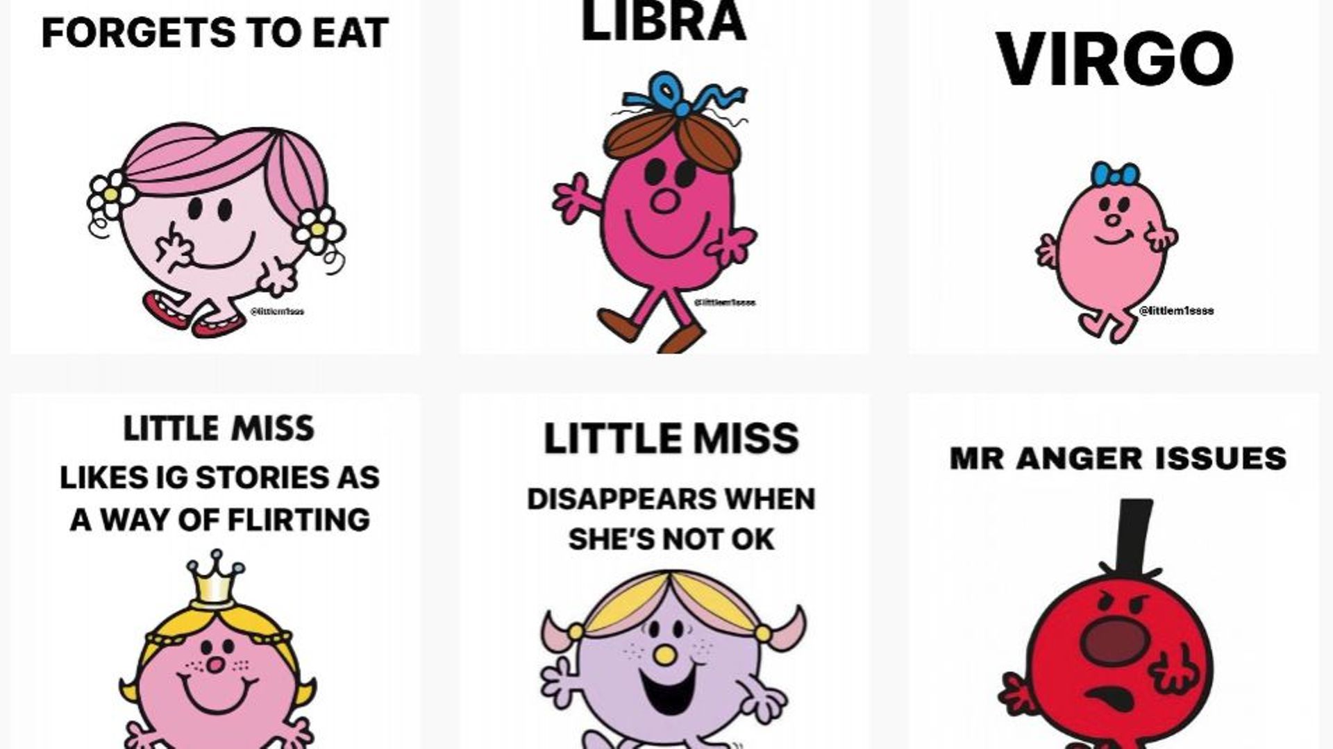Sur Instagram, le compte @littlem1ssss partage exclusivement des mèmes inspirés de la série "Monsieur Madame".