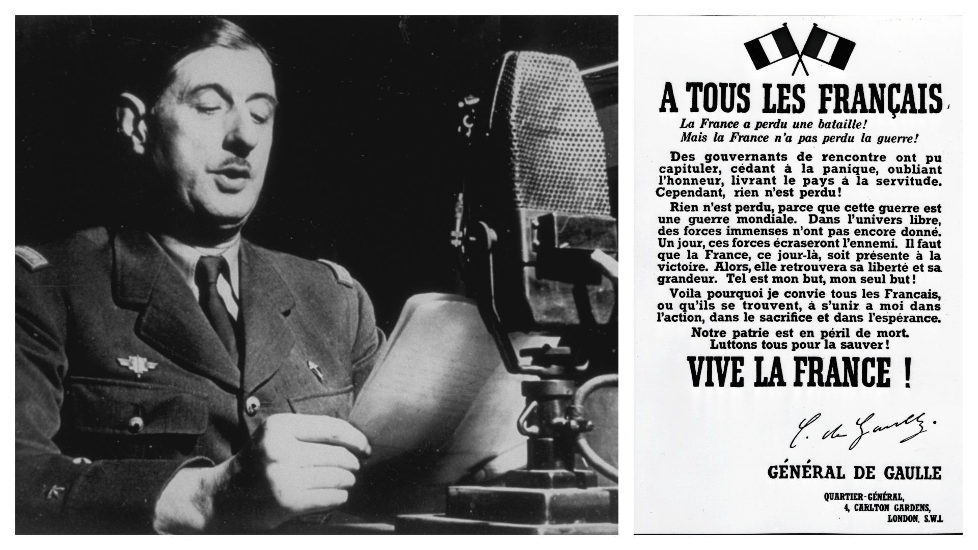 Charles de Gaulle "rejoue" l'appel, en 1941 