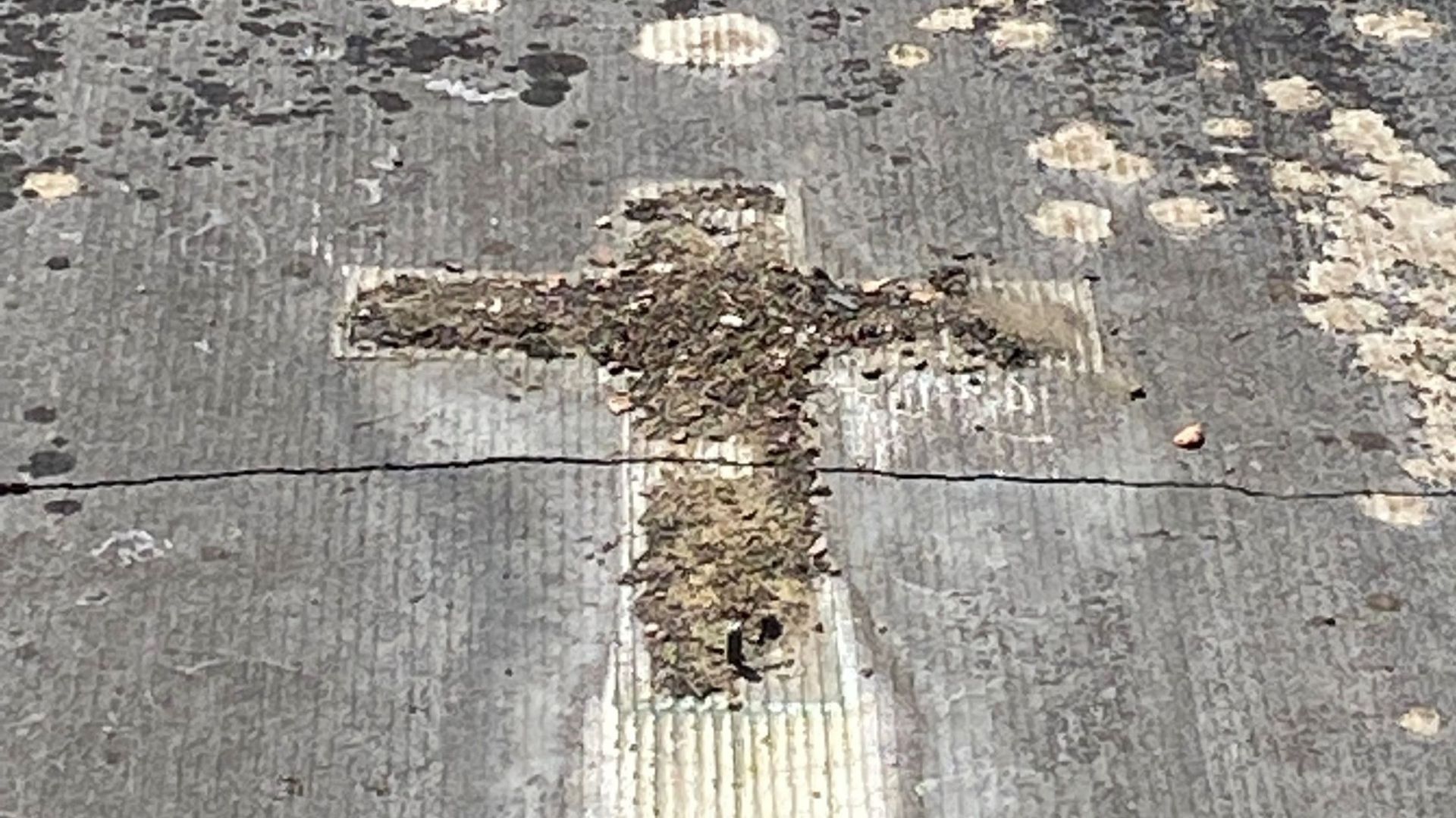 Une tombe dont le crucifix en bronze a été dérobé.