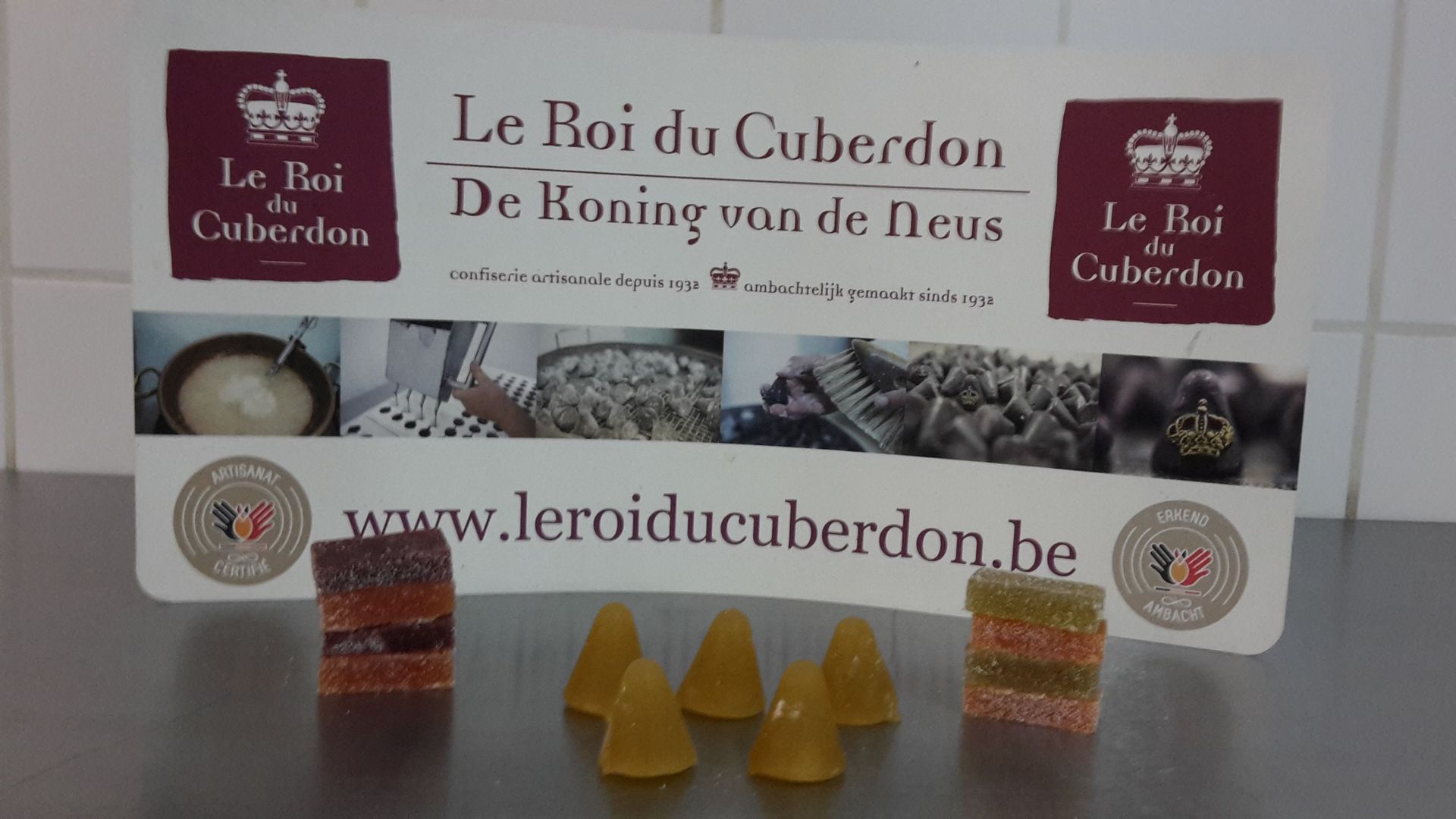 Gamme de cuberdons et de pâtes de fruits salées proposée au "Roi du Cuberdon"