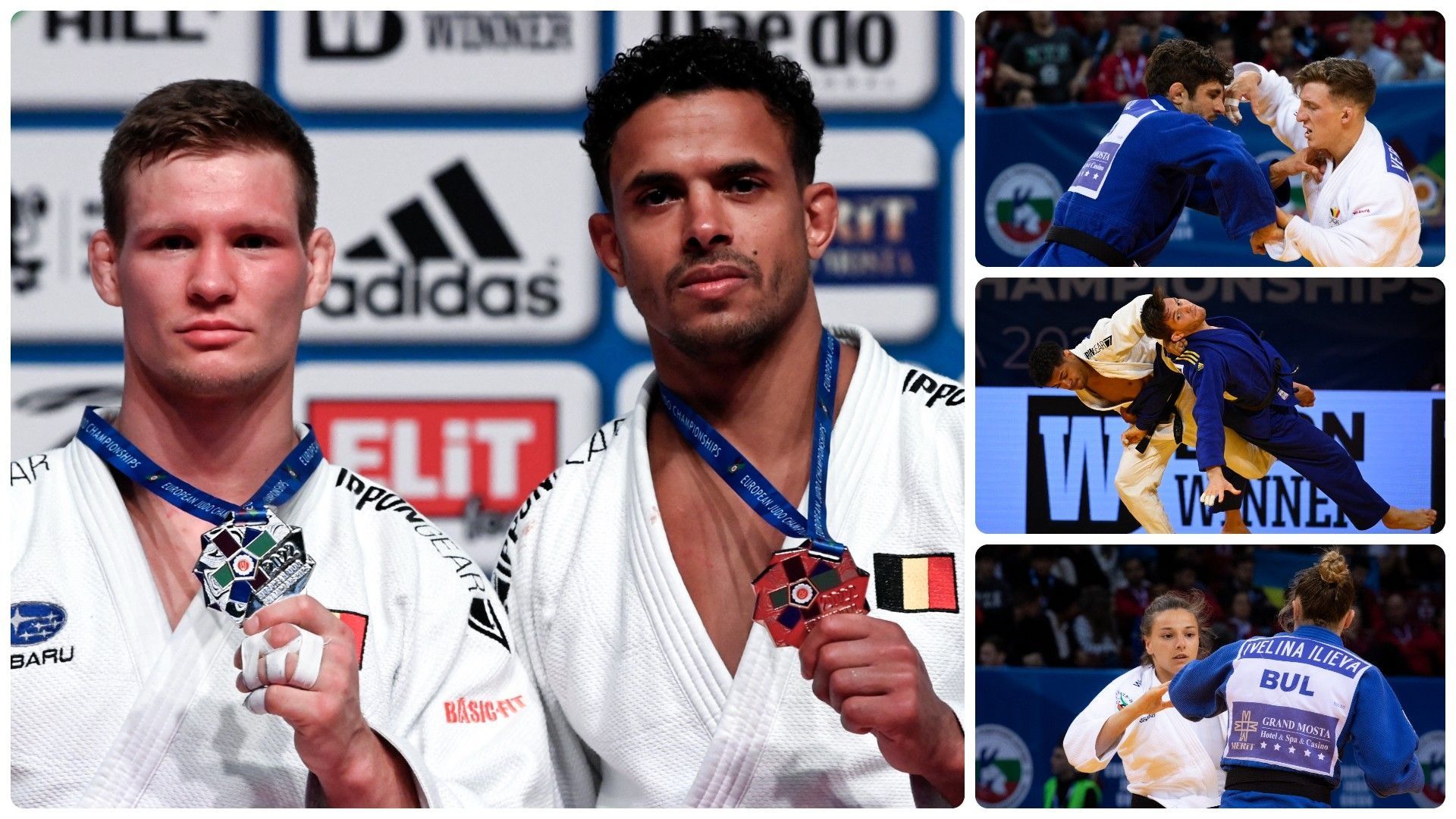 Matthias Casse, Sami Chouchi, Jorre Verstraeten et Mina Libeer, les 4 médaillés belges de l'Euro de judo à Sofia