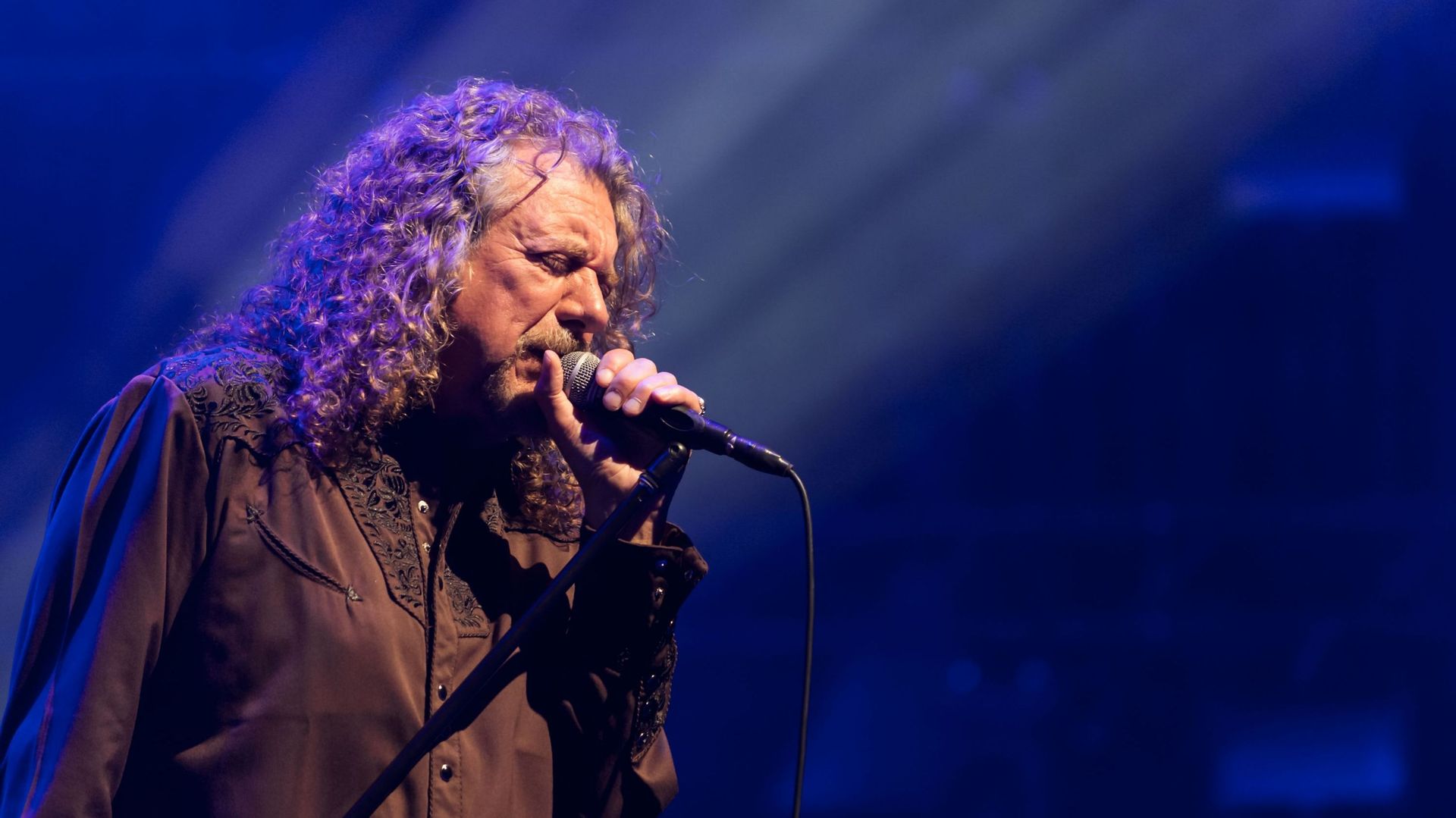 Robert Plant en concert le 8 juillet 2014 au Montreux Jazz Festival, Suisse.
